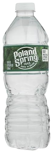 Poland Spring Brand 100% Natural Spring Water, 16.9 oz Plastic Bottles (Pack of 24)