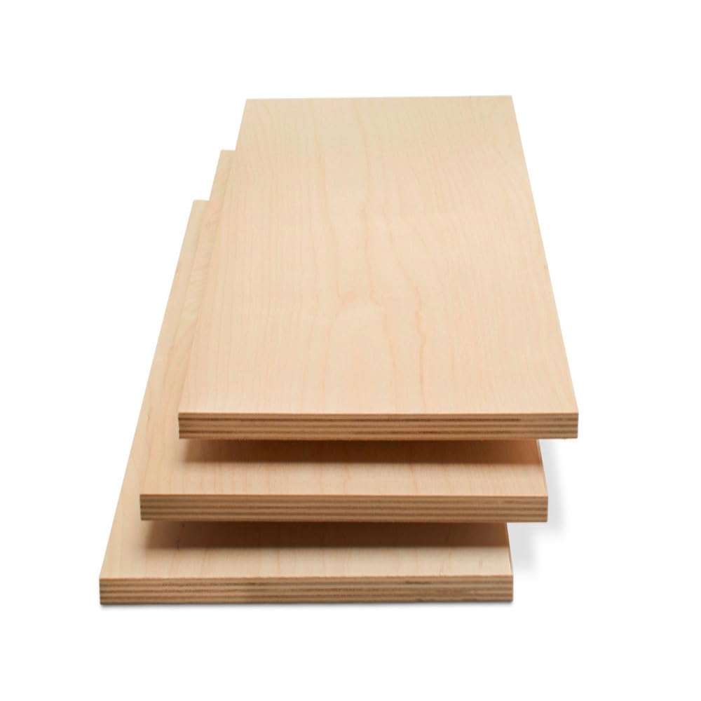 Baltic Birch Plywood 24 x 24 x 1/2 Inch - 12 mm Craft Wood, Pack of 2 B/BB Grade, Stronger Than Basswood Sheets or Balsa Wood, Perfect for Laser, CNC Cutting, Wood Shelves, by Woodpeckers