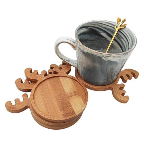 4PCS Mosaic Bamboo Coasters for Crafts, Blank Base Trays, Drinking Cup Coaster, Plant Coaster, Art Plate,DIY Mosaic Supplies (Round)