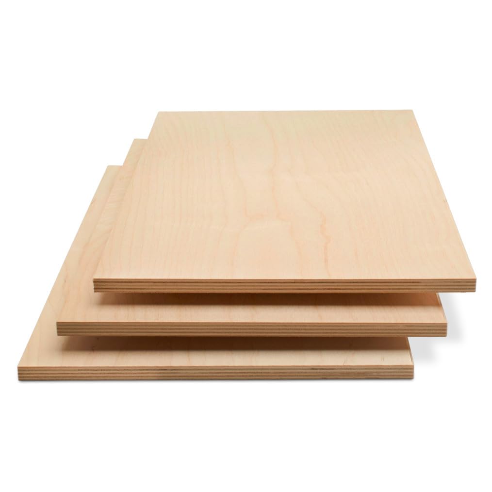 Baltic Birch Plywood 24 x 24 x 1/2 Inch - 12 mm Craft Wood, Pack of 2 B/BB Grade, Stronger Than Basswood Sheets or Balsa Wood, Perfect for Laser, CNC Cutting, Wood Shelves, by Woodpeckers