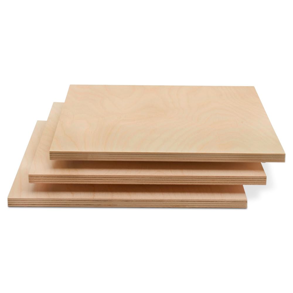 Baltic Birch Plywood 24 x 24 x 1/2 Inch - 12 mm Craft Wood, Pack of 2 B/BB Grade, Stronger Than Basswood Sheets or Balsa Wood, Perfect for Laser, CNC Cutting, Wood Shelves, by Woodpeckers