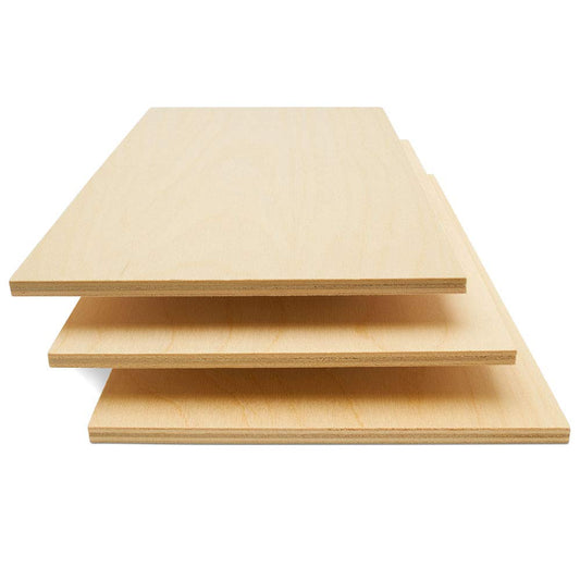 6 mm Baltic Birch Plywood 1/4 x 18 x 24 Inch, Box of 4 B/BB Grade Craft Wood, Stronger Than Basswood Sheets, for Laser, CNC Cutting and Wood Burning, by Woodpeckers