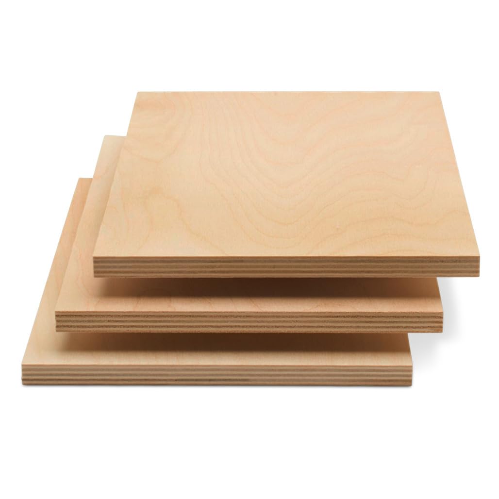 Baltic Birch Plywood 24 x 24 x 1/2 Inch - 12 mm Craft Wood, Pack of 2 B/BB Grade, Stronger Than Basswood Sheets or Balsa Wood, Perfect for Laser, CNC Cutting, Wood Shelves, by Woodpeckers