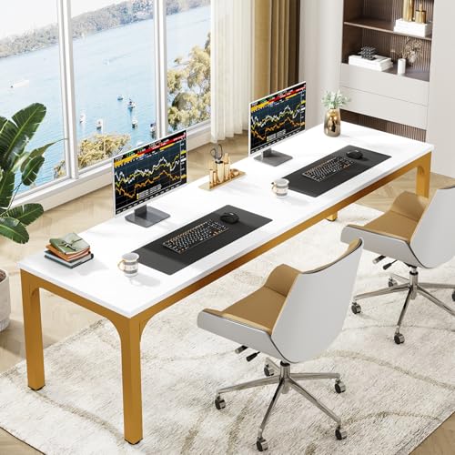 Tribesigns 78.7 Inches Extra Long Computer Desk 2 Person Desk, Double Long Desk, Workstaion for Home Office