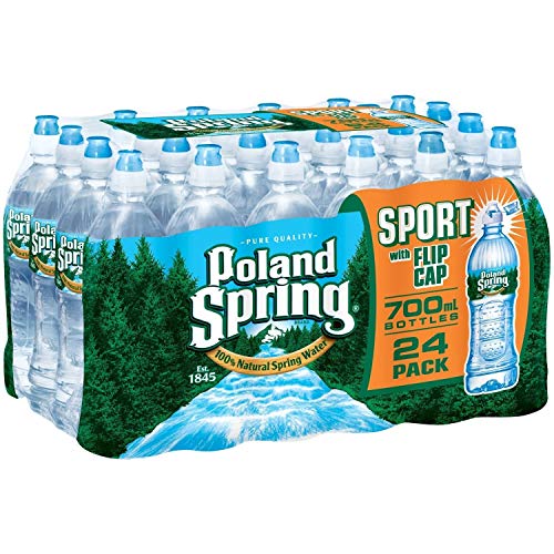 Poland Spring Brand 100% Natural Spring Water, 16.9 oz Plastic Bottles (Pack of 24)