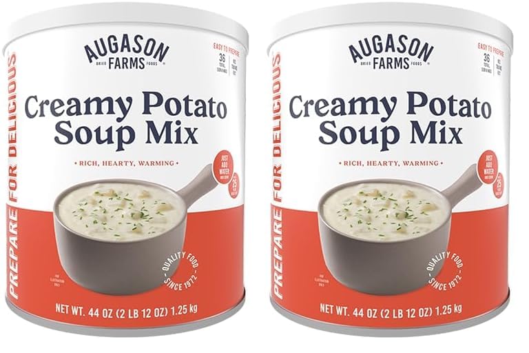 Augason Farms Creamy Potato Soup Mix Can, Emergency Food Supply, Everyday Meals, 36 Servings