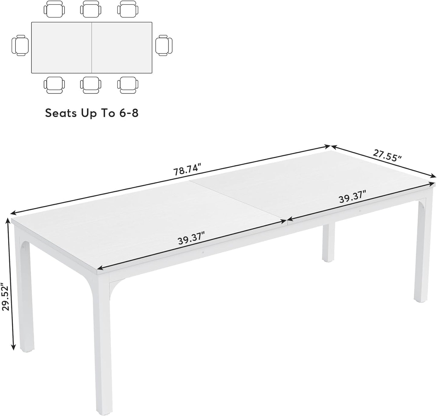 Tribesigns 78.7 Inches Extra Long Computer Desk 2 Person Desk, Double Long Desk, Workstaion for Home Office