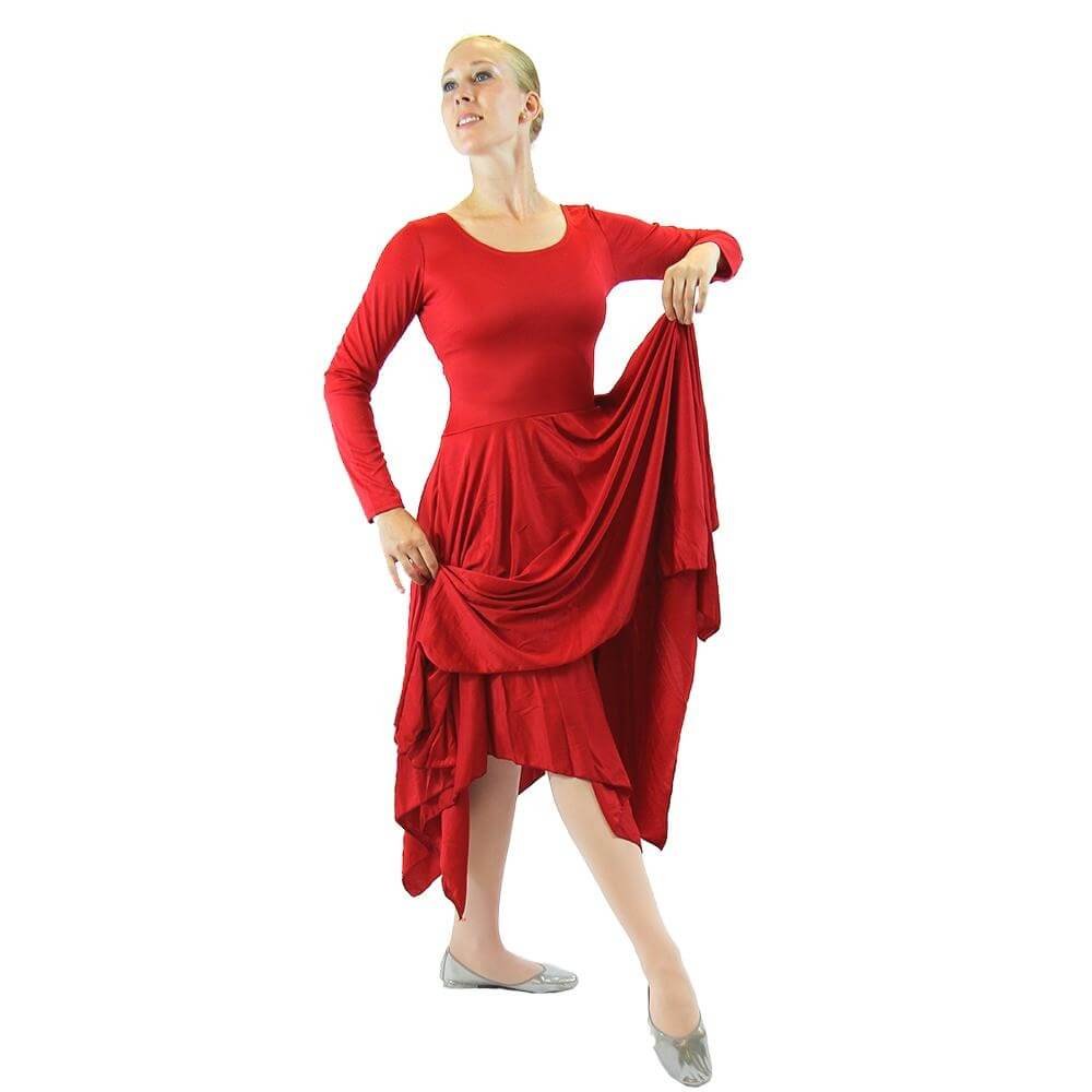 Danzcue Womens Celebration of Spirit Long Sleeve Dance Dress