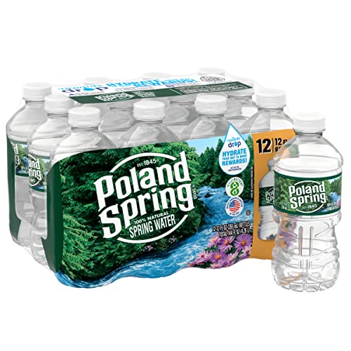 Poland Spring Brand 100% Natural Spring Water, 16.9 oz Plastic Bottles (Pack of 24)