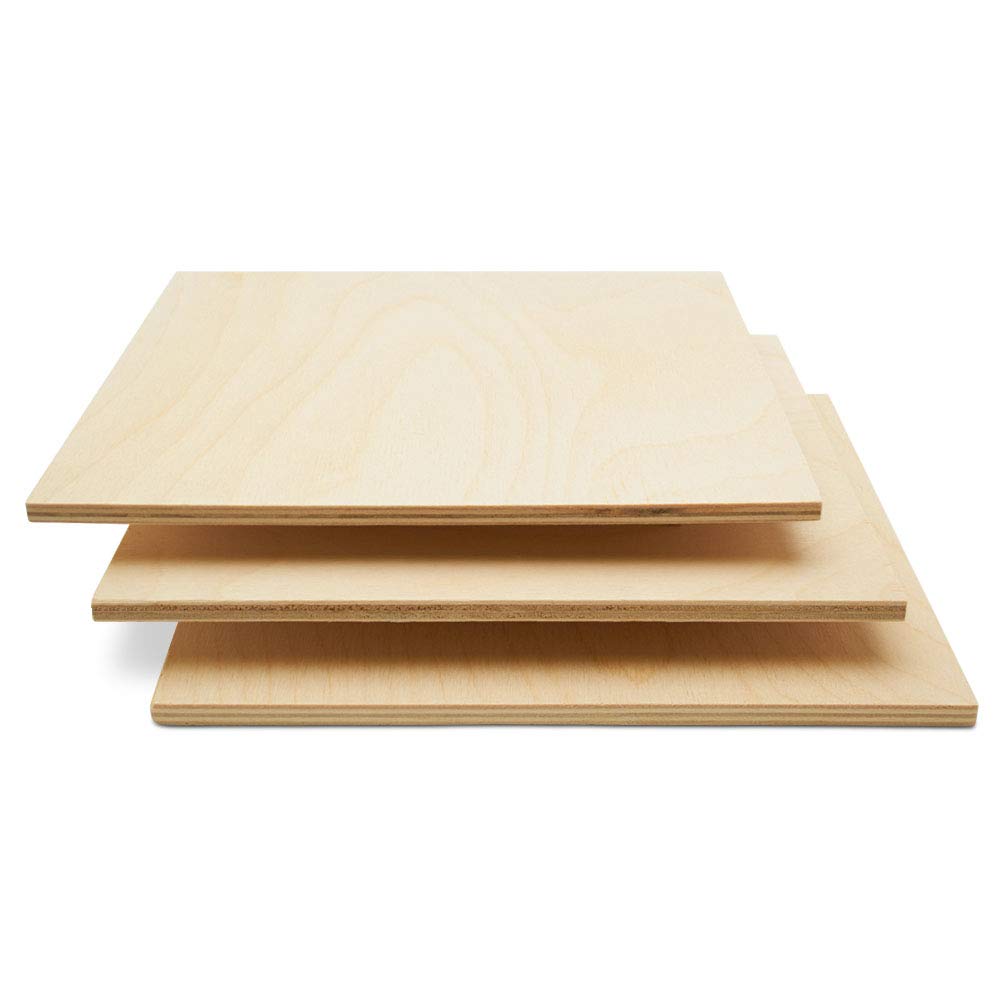 6 mm Baltic Birch Plywood 1/4 x 18 x 24 Inch, Box of 4 B/BB Grade Craft Wood, Stronger Than Basswood Sheets, for Laser, CNC Cutting and Wood Burning, by Woodpeckers