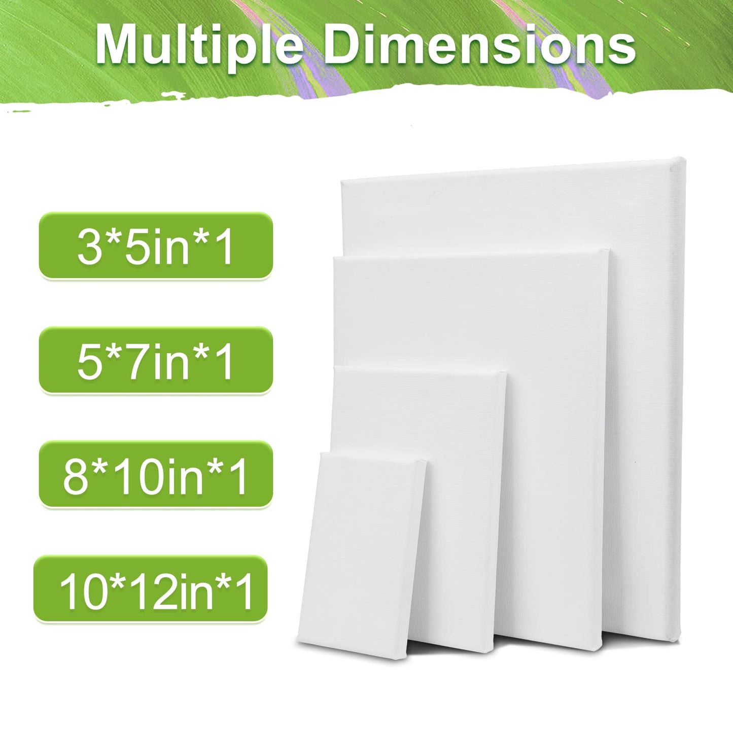 3 Pack Canvases for Painting with Multi Pack 11x14, 5x7, 8x10, Painting Canvas for Oil & Acrylic Paint