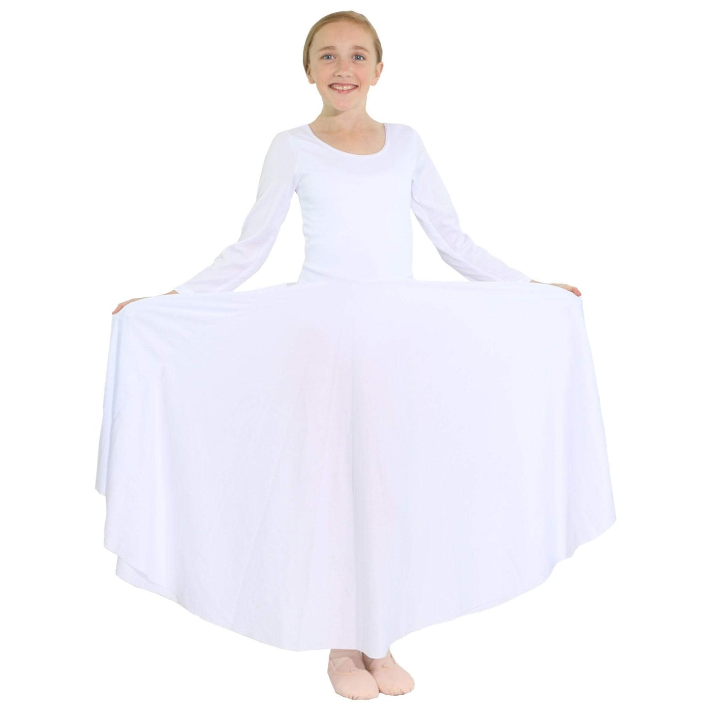 Danzcue Girls Praise Loose Fit Full Length Long Sleeve Dance Dress