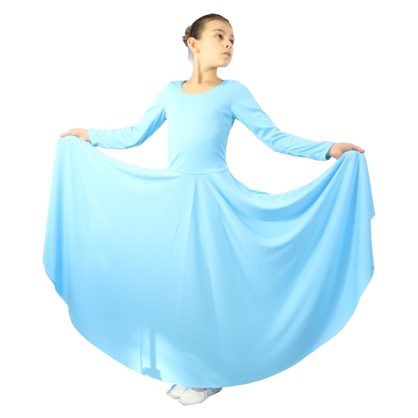 Danzcue Girls Praise Loose Fit Full Length Long Sleeve Dance Dress