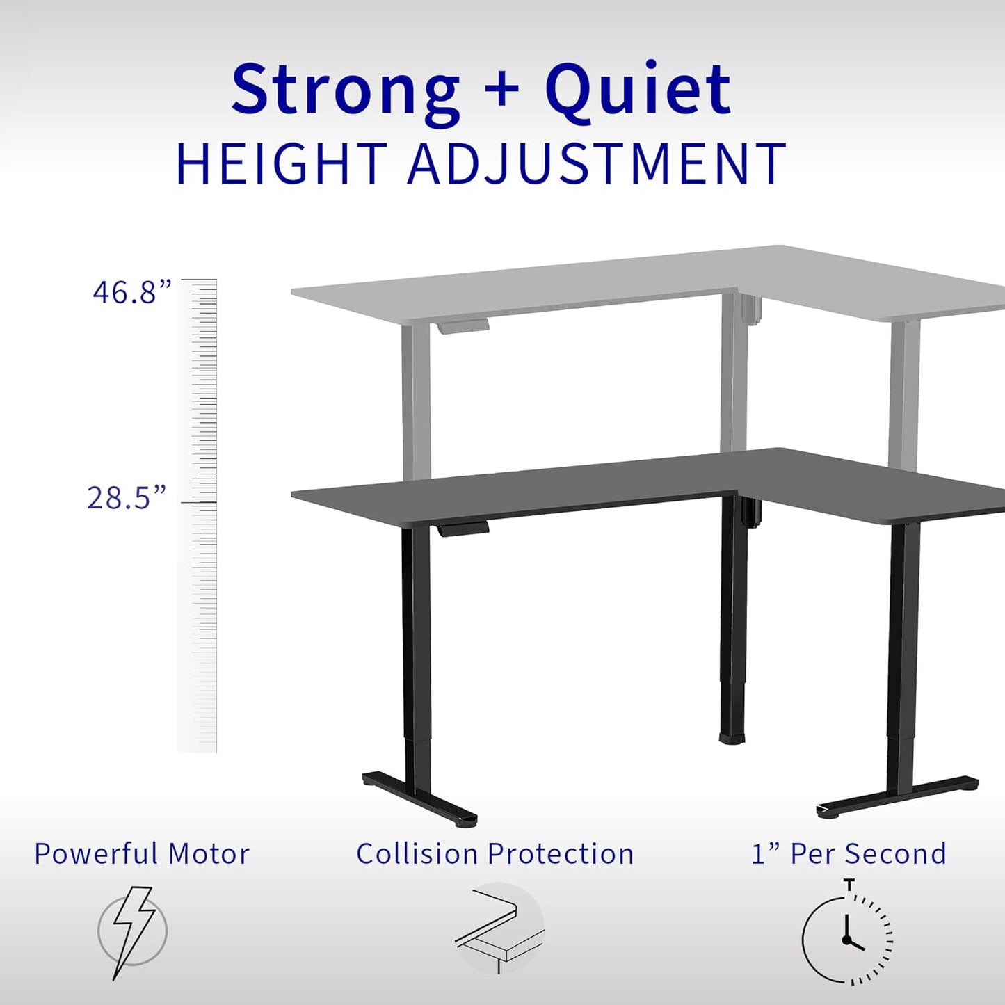 VIVO Electric Corner L-Shaped 63 x 55 inch Standing Desk, Height Adjustable, Memory Controller, White Top White Frame, DESK-E3CTW