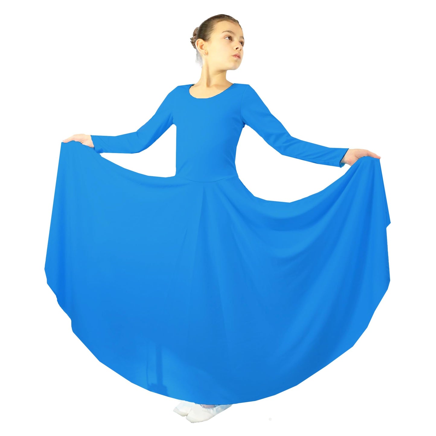 Danzcue Girls Praise Loose Fit Full Length Long Sleeve Dance Dress