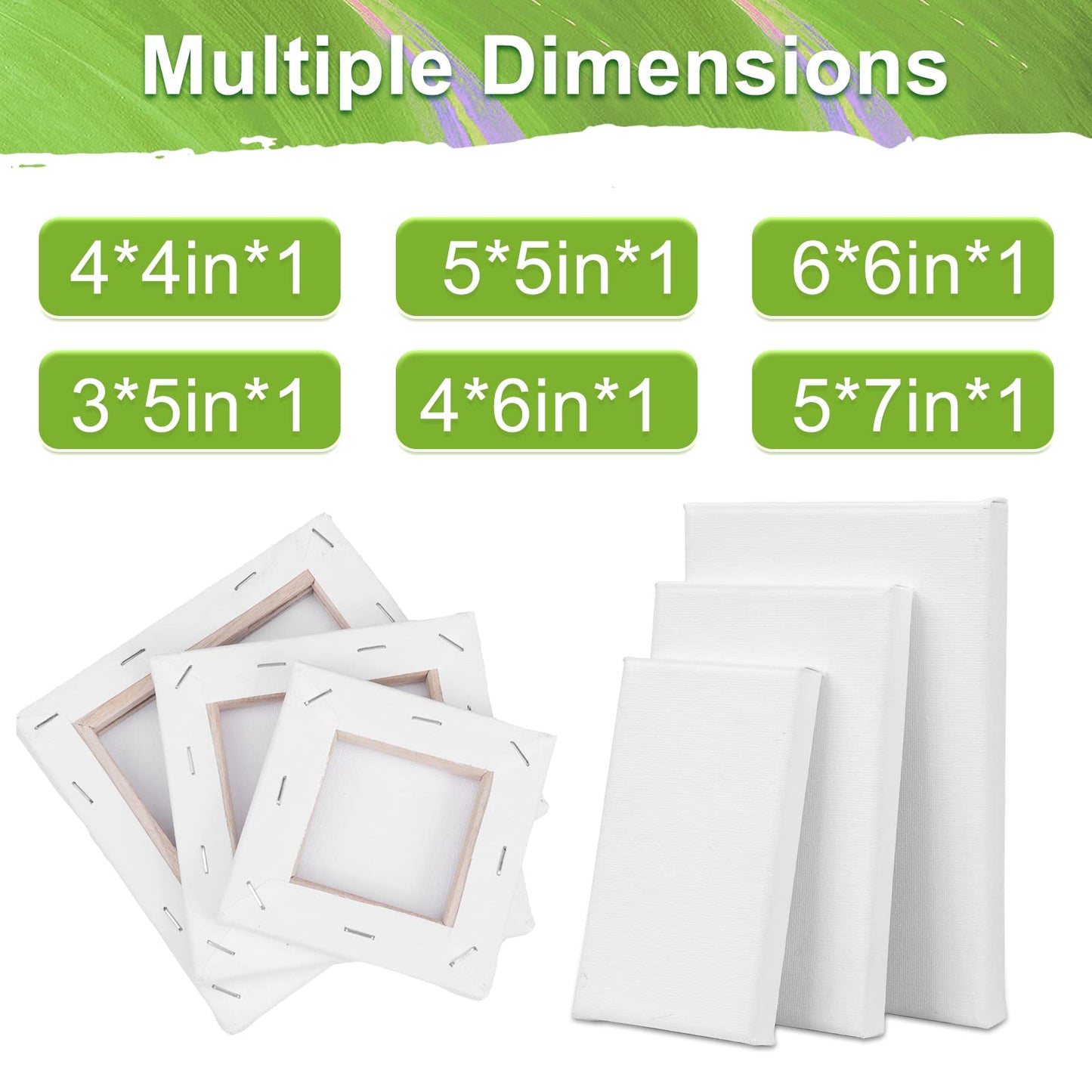 3 Pack Canvases for Painting with Multi Pack 11x14, 5x7, 8x10, Painting Canvas for Oil & Acrylic Paint