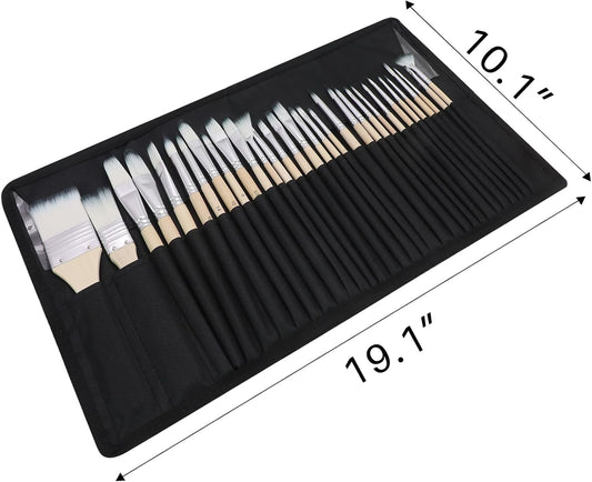 Artecho 32 PCS Paint Brushes for Acrylic Painting, Acrylic Paint Brushes for Oil, Watercolor, Acrylic, Gouache and Canvas Painting