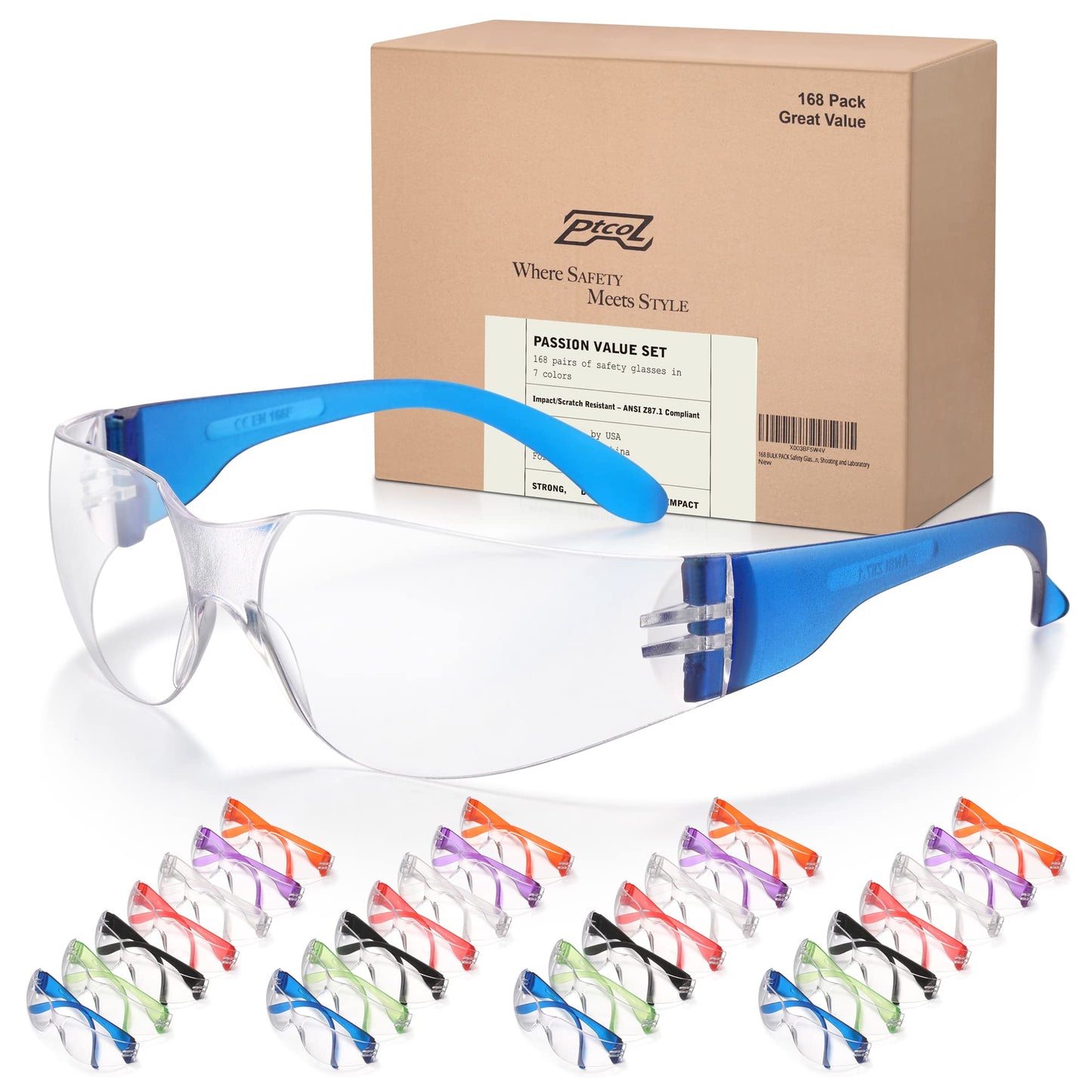 28 Pack Safety Glasses Crystal Clear (Bulk Pack of 24+4) Unisex Anti-Scratch Protective Goggles Impact Resistant Lens Eyewear with ANSI Z87.1 Certified for Construction, Shooting and Laboratory