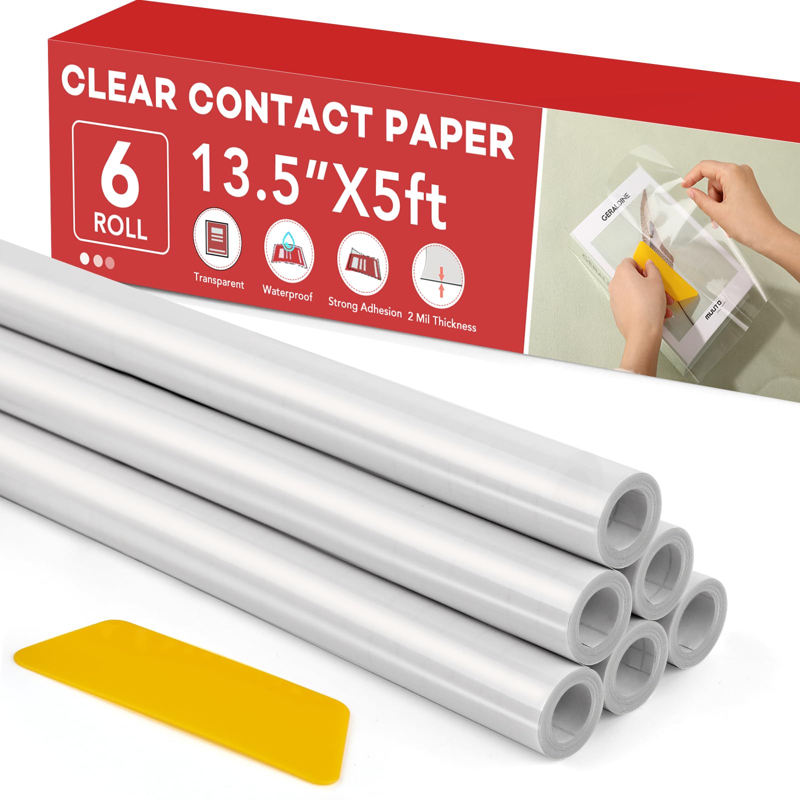 4 Rolls Contact Paper Clear 18 in X 4.5 ft Book Cover Protector for Books Clear Adhesive Liner for Crafts Paperback Textbook Hard Covers Documents