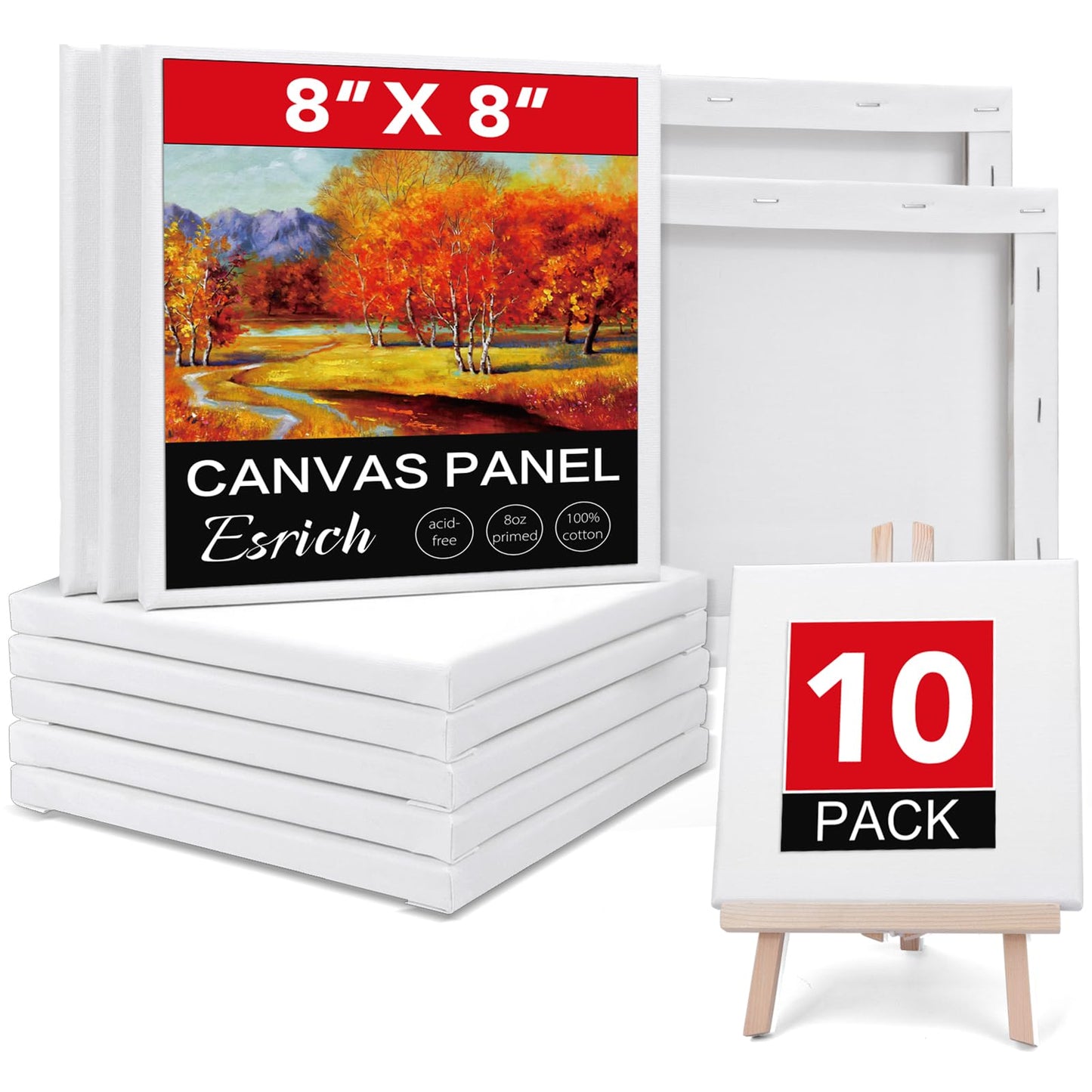 3 Pack Canvases for Painting with Multi Pack 11x14, 5x7, 8x10, Painting Canvas for Oil & Acrylic Paint