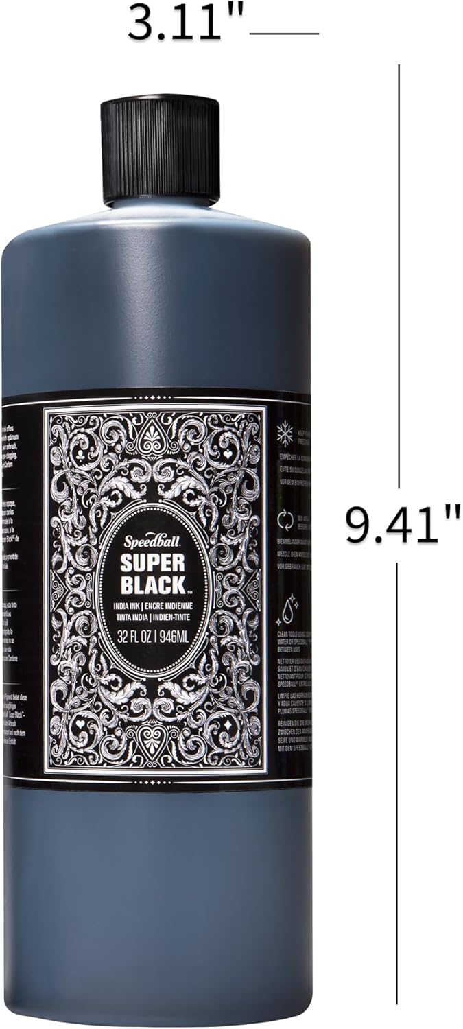 Speedball Super Black India Ink, 32-Ounce