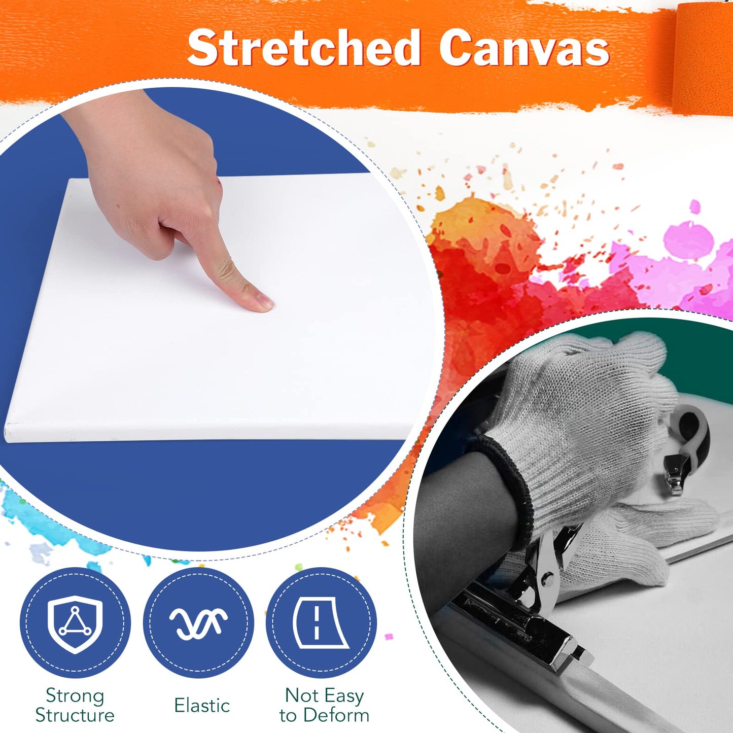 3 Pack Canvases for Painting with Multi Pack 11x14, 5x7, 8x10, Painting Canvas for Oil & Acrylic Paint