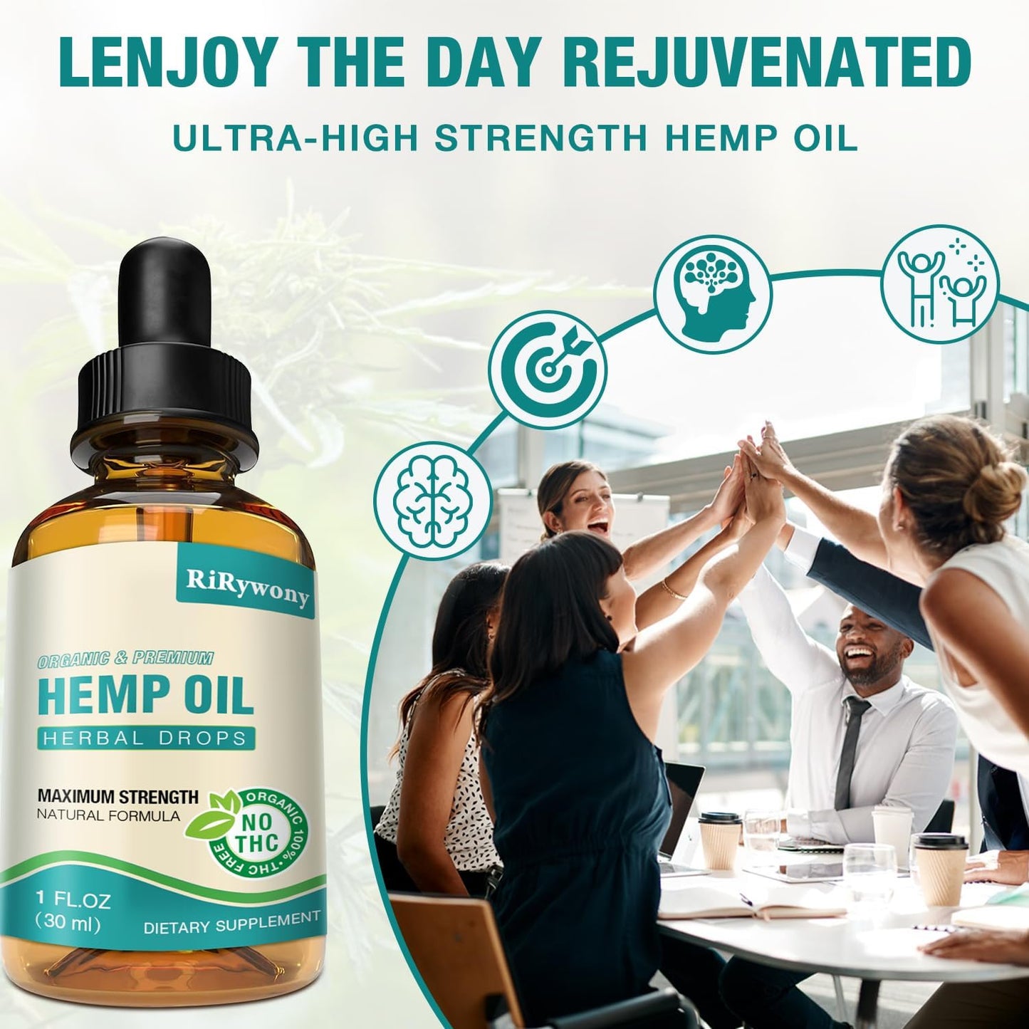 Hemp Oil High Potency - 3 Pack Maximum Strength Organic Hemp Drops for aldult Natural Relax - Relief Good Mood- Hemp Oils Tincture with Vegan, Non-GMO, Grown and Made in USA