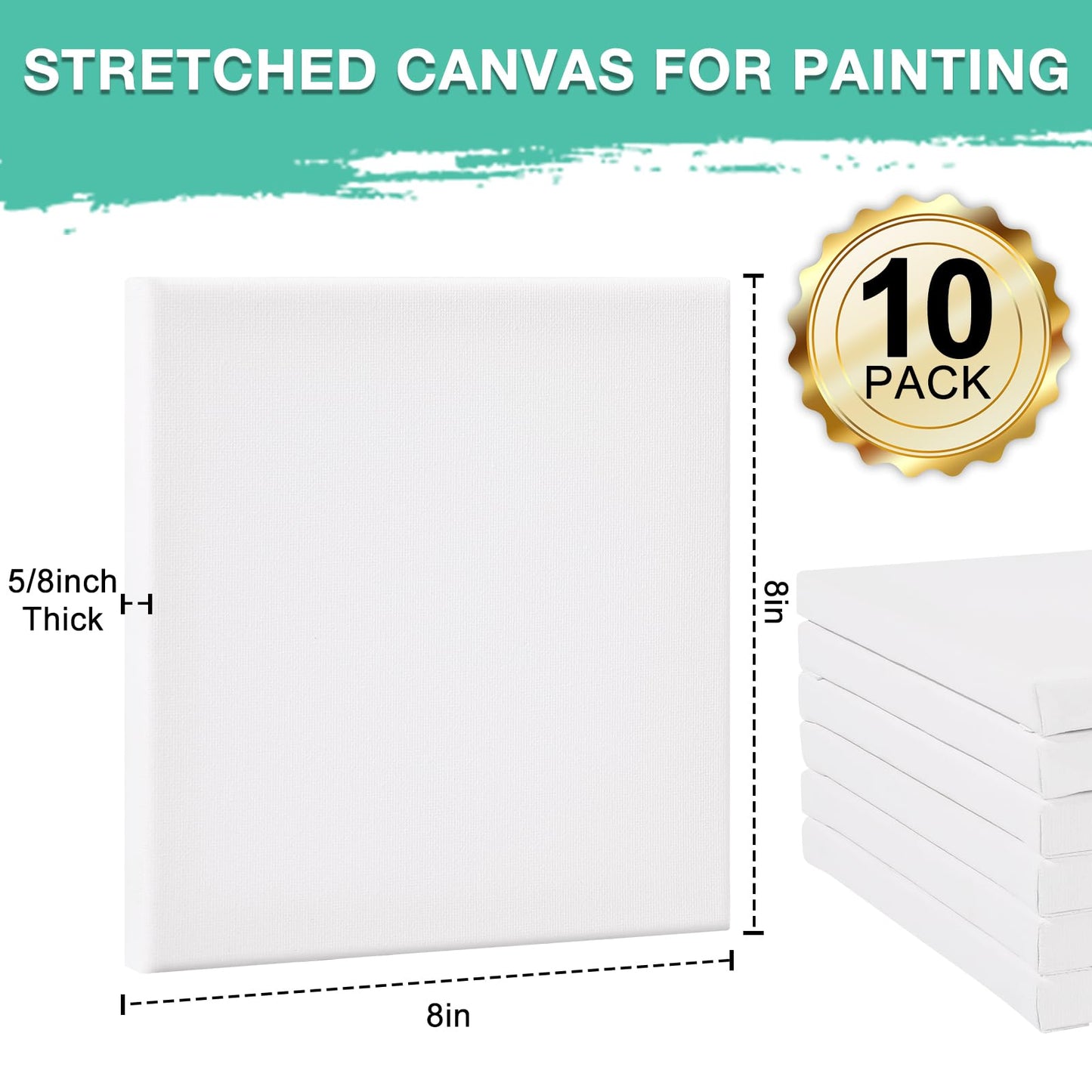 3 Pack Canvases for Painting with Multi Pack 11x14, 5x7, 8x10, Painting Canvas for Oil & Acrylic Paint