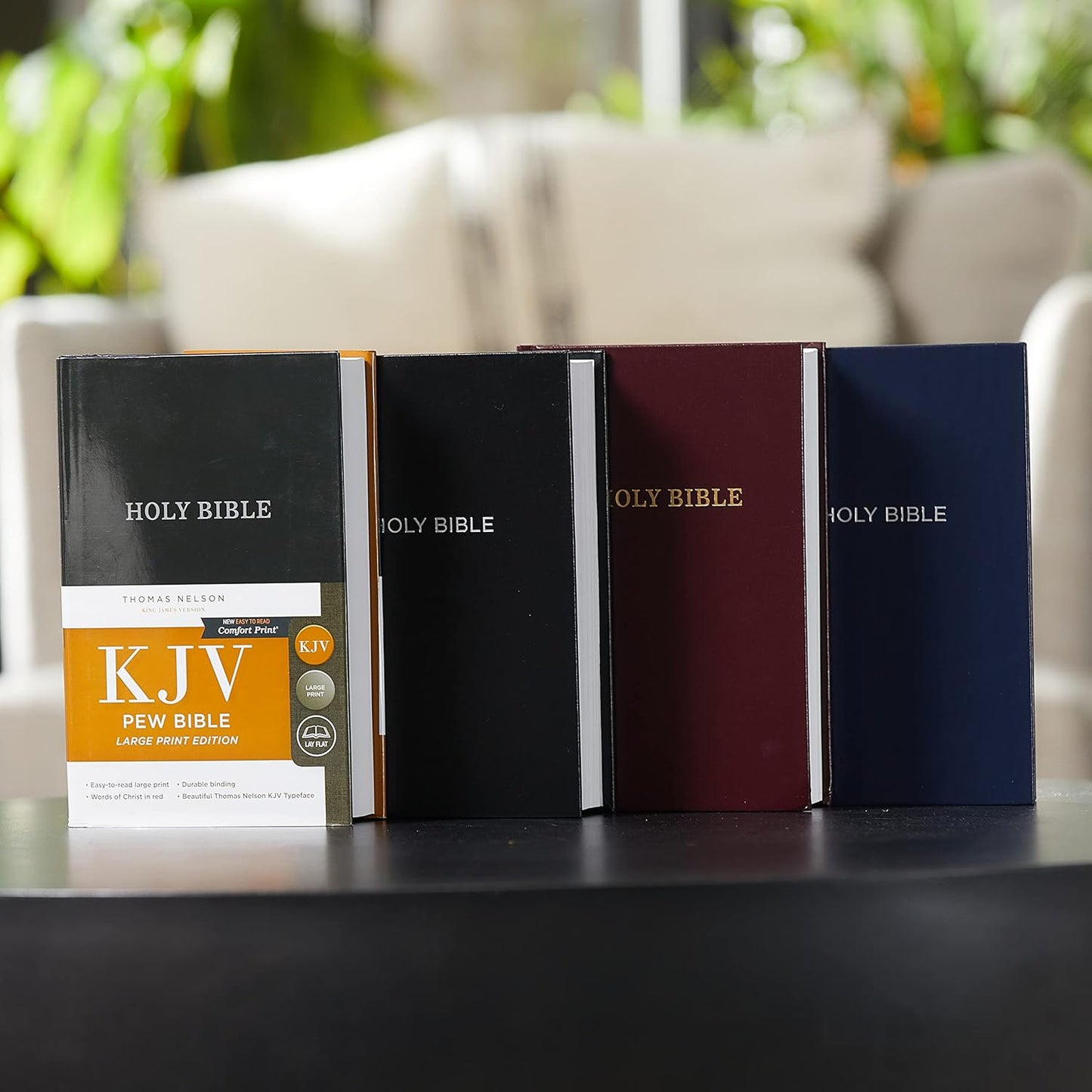 KJV, Pew Bible, Large Print, Hardcover, Black, Red Letter, Comfort Print: Holy Bible, King James Version