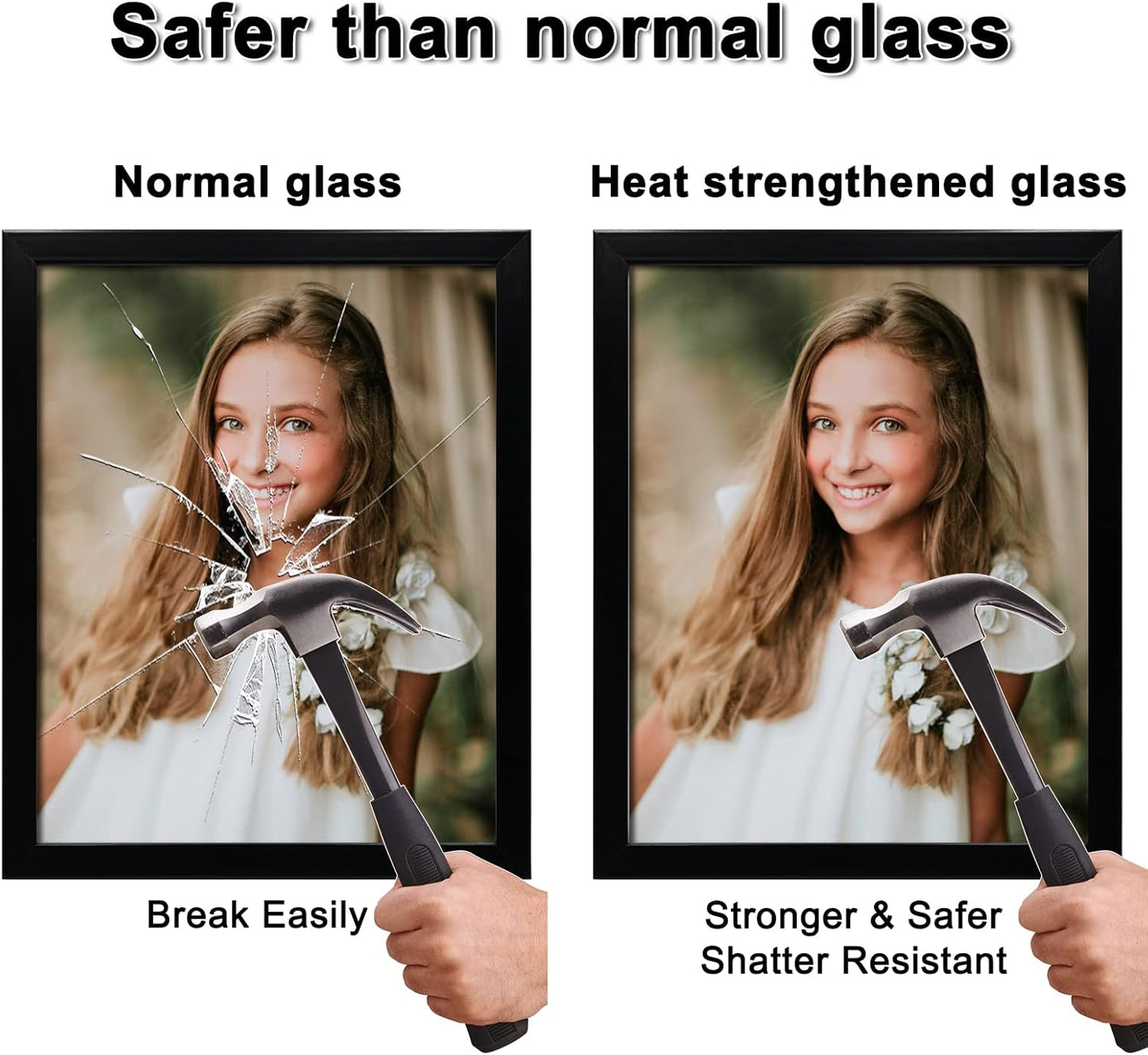 Egofine 11x14 Heat-Strengthened Glass Replacement for Picture Frame (Crystal Clear, 2 Pack), Replacement Glass for 11 by 14 Photo Frame