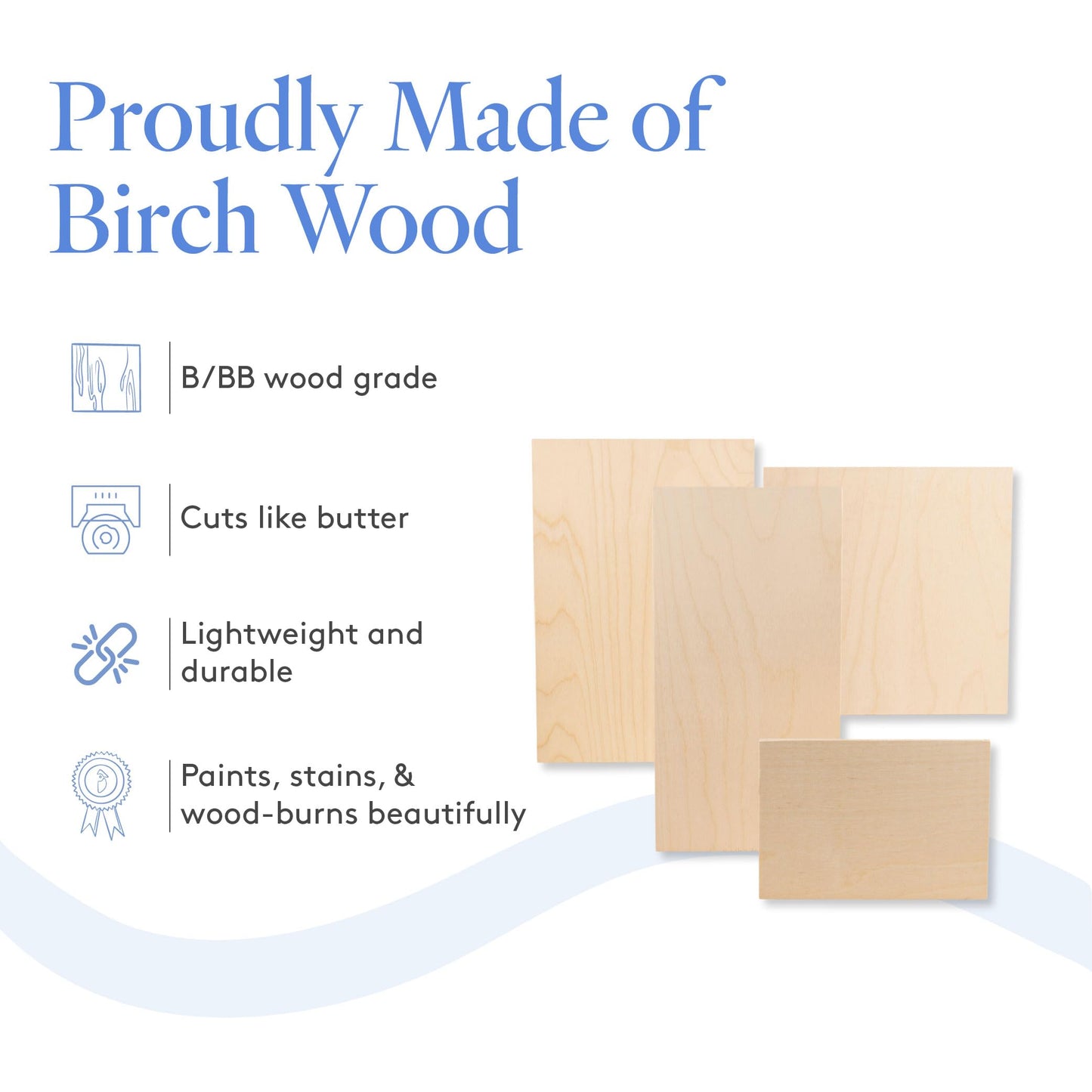 Baltic Birch Plywood 24 x 24 x 1/2 Inch - 12 mm Craft Wood, Pack of 2 B/BB Grade, Stronger Than Basswood Sheets or Balsa Wood, Perfect for Laser, CNC Cutting, Wood Shelves, by Woodpeckers