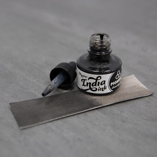 Higgins Black India Pigmented Drawing Ink - for Artists and Students - 1 oz. Glass Bottle (HIG44201)