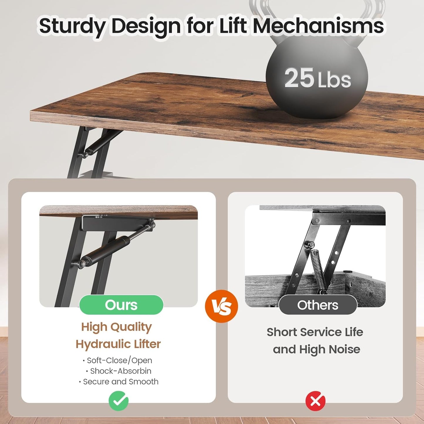 SEDETA 31.5" Lift Top Coffee Table with Storage, Square Coffee Table for Living Room, Farmhouse Coffee Table with Large Hidden Storage Compartment and Adjustable Shelves, White