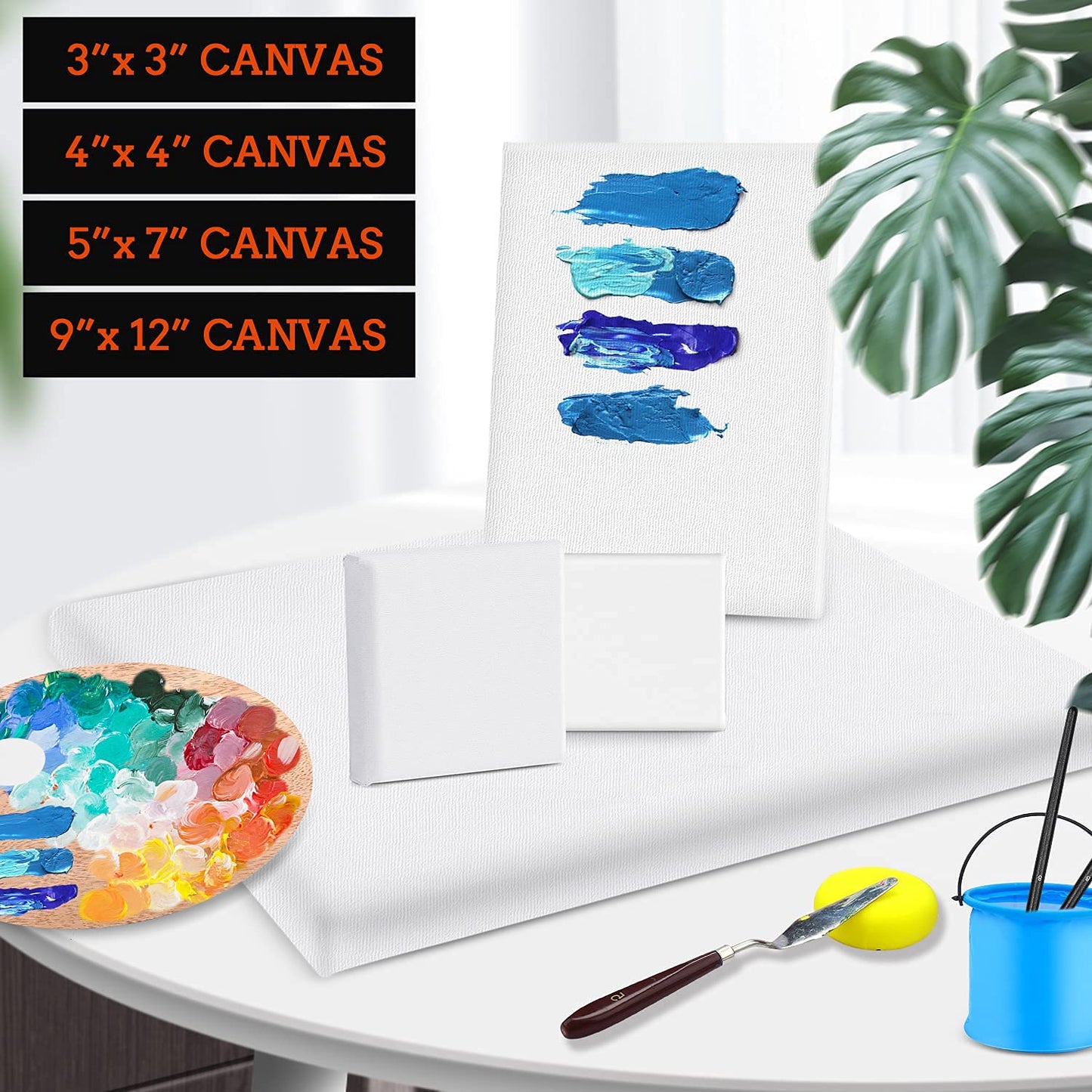 3 Pack Canvases for Painting with Multi Pack 11x14, 5x7, 8x10, Painting Canvas for Oil & Acrylic Paint