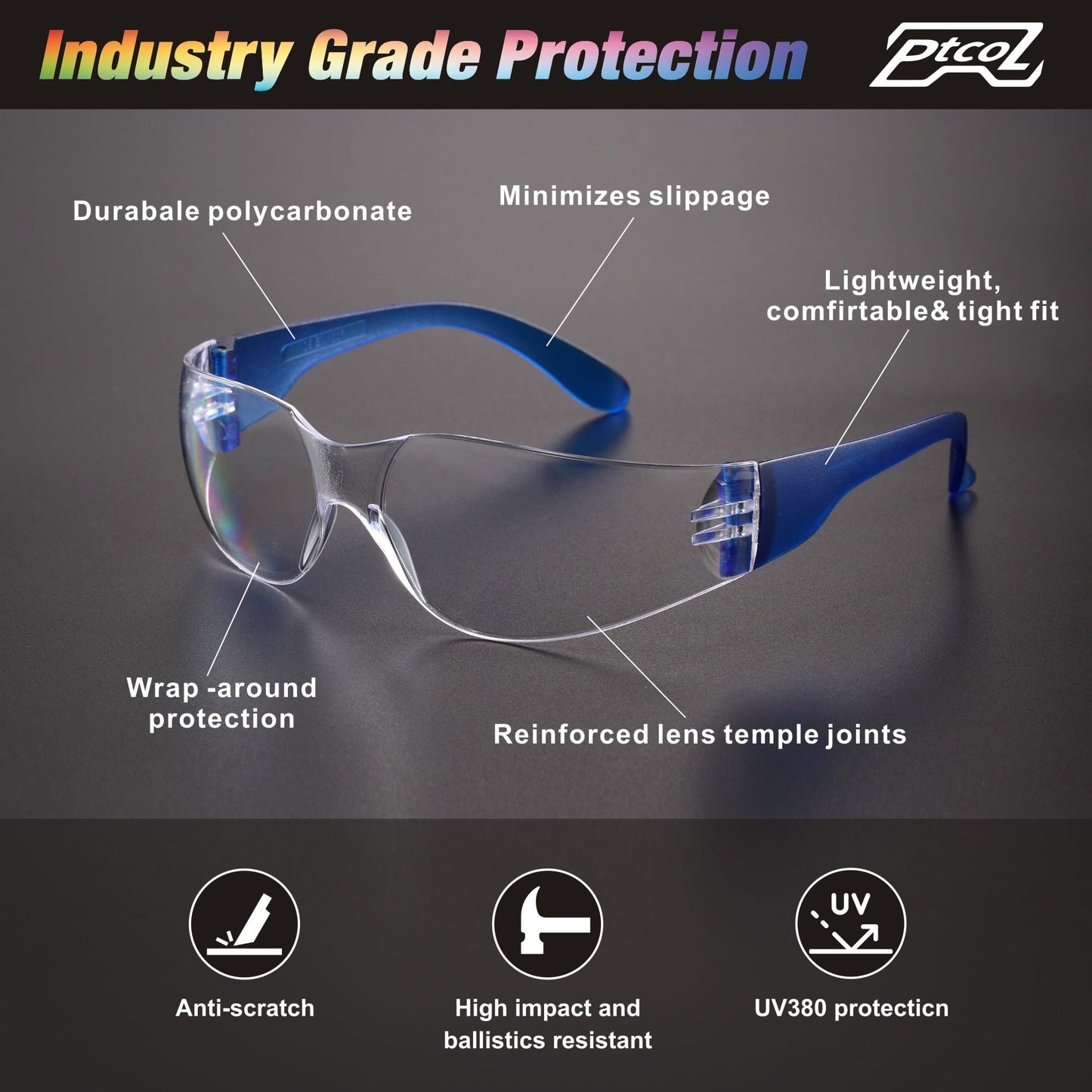 28 Pack Safety Glasses Crystal Clear (Bulk Pack of 24+4) Unisex Anti-Scratch Protective Goggles Impact Resistant Lens Eyewear with ANSI Z87.1 Certified for Construction, Shooting and Laboratory