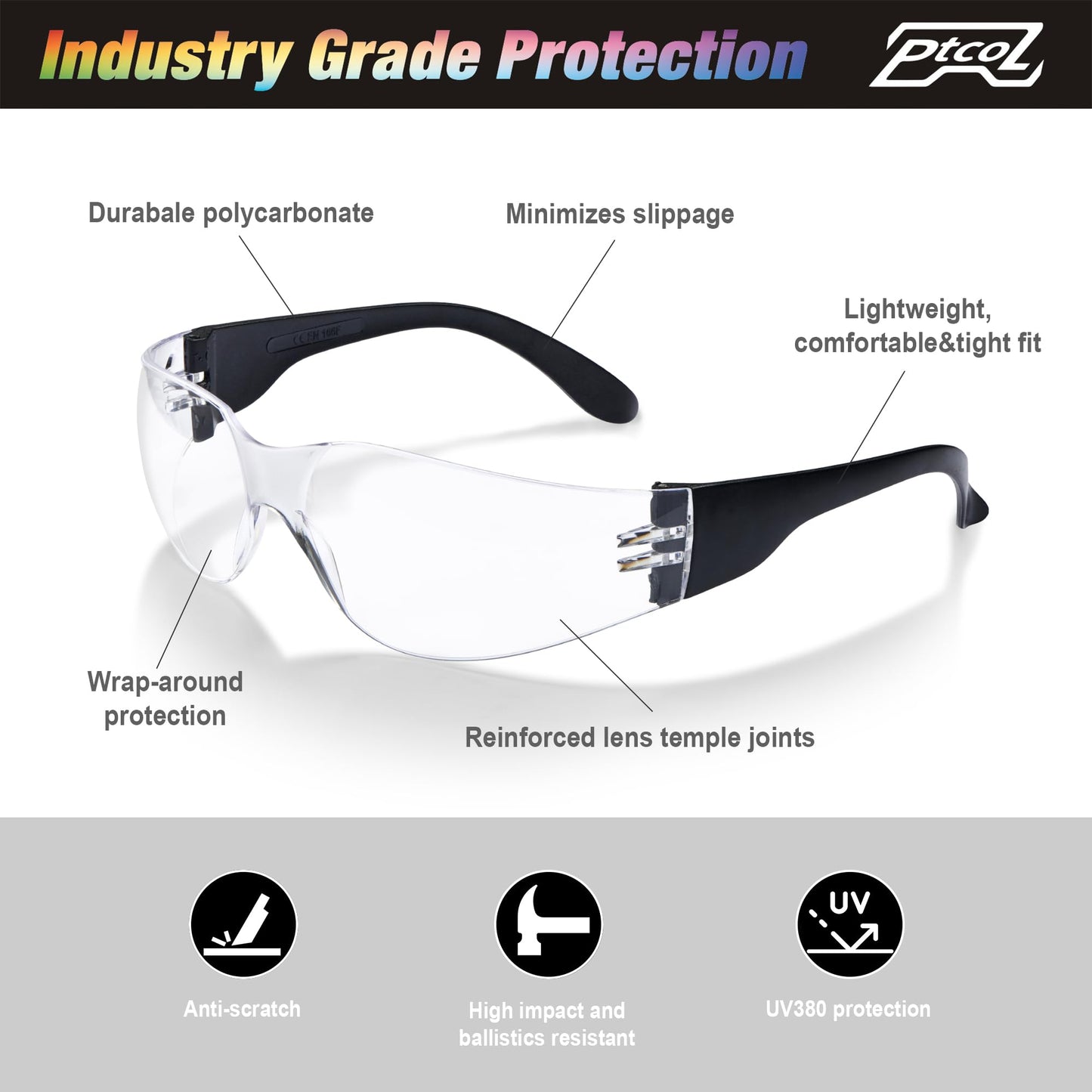 28 Pack Safety Glasses Crystal Clear (Bulk Pack of 24+4) Unisex Anti-Scratch Protective Goggles Impact Resistant Lens Eyewear with ANSI Z87.1 Certified for Construction, Shooting and Laboratory