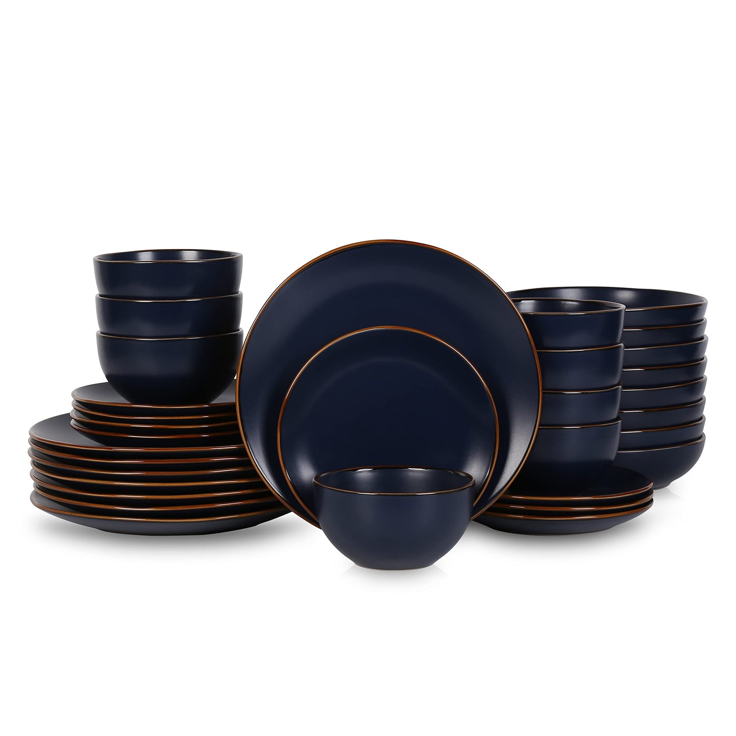 Stone Lain Brasa Modern Stoneware 16 Piece Dinnerware Sets, Plates and Bowls Sets, Dish Set for 4, Green