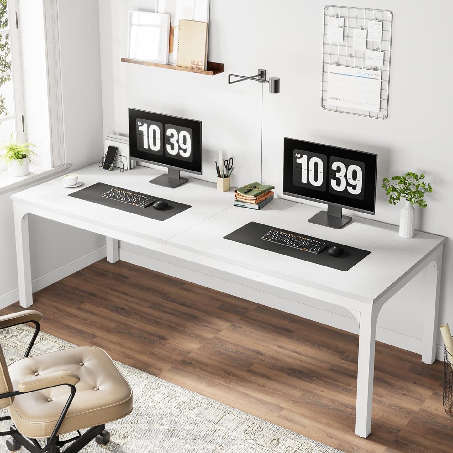 Tribesigns 78.7 Inches Extra Long Computer Desk 2 Person Desk, Double Long Desk, Workstaion for Home Office