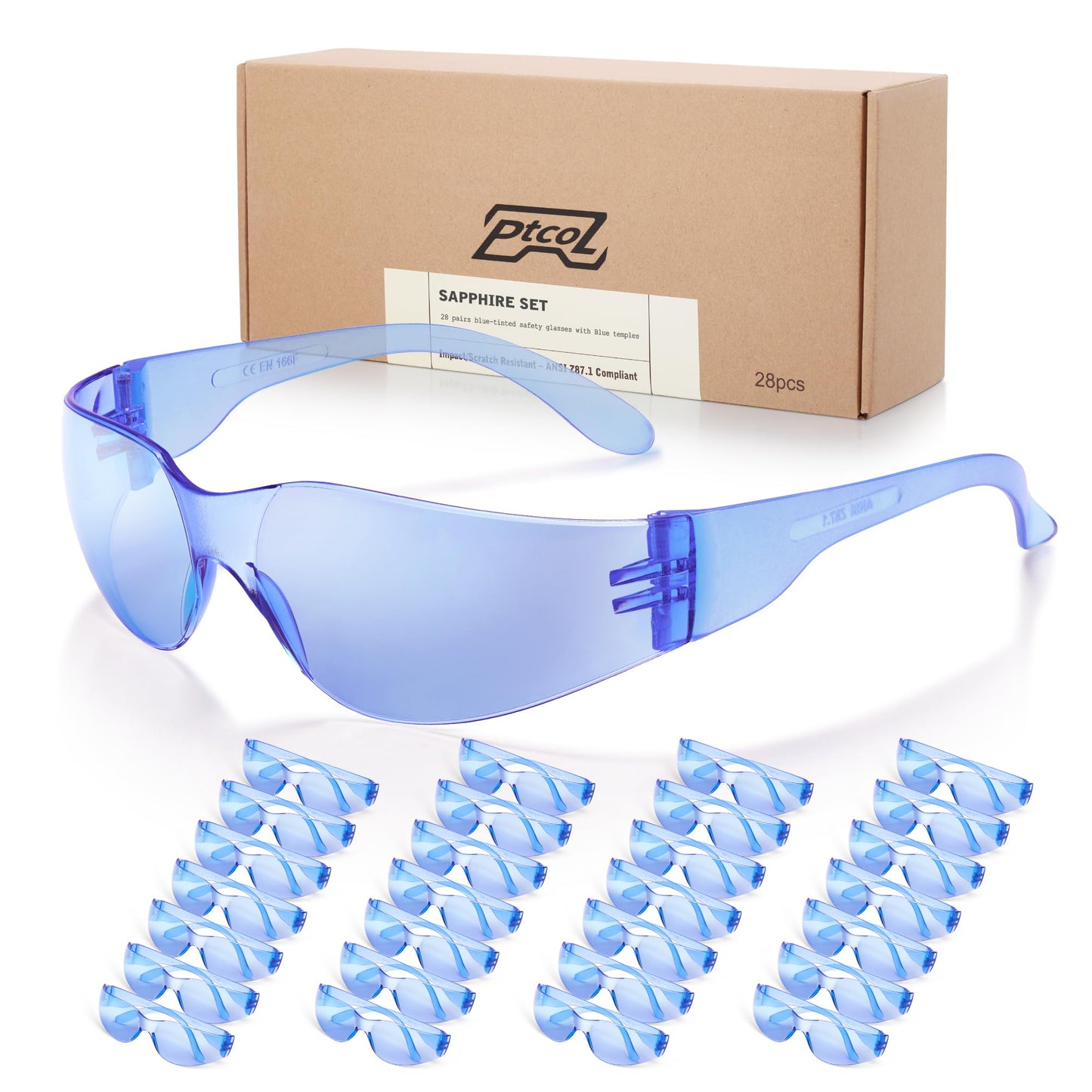 28 Pack Safety Glasses Crystal Clear (Bulk Pack of 24+4) Unisex Anti-Scratch Protective Goggles Impact Resistant Lens Eyewear with ANSI Z87.1 Certified for Construction, Shooting and Laboratory