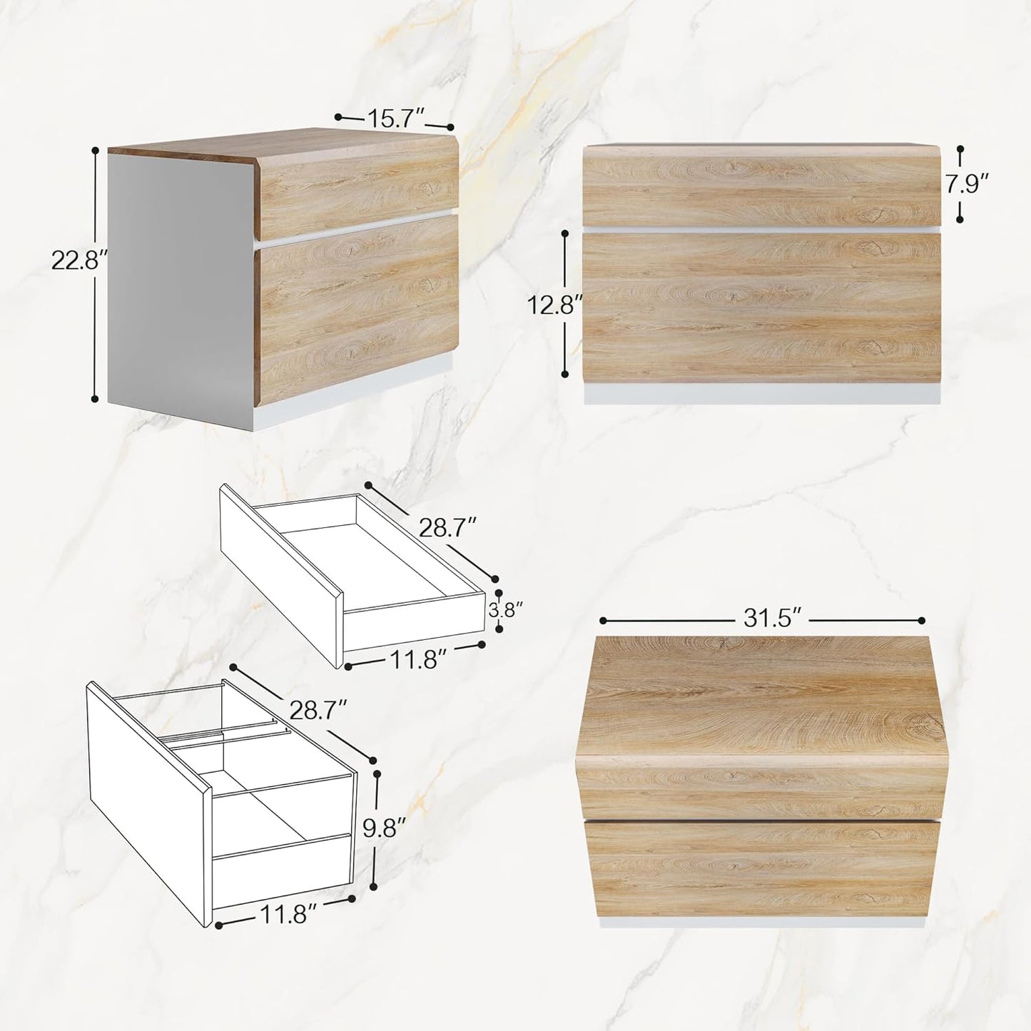 Furniture Sets 67" L Shaped Standing Desk, a Book Shelf with Drawers, and a Wood Lateral File Cabinet for Home Office, Light Walnut