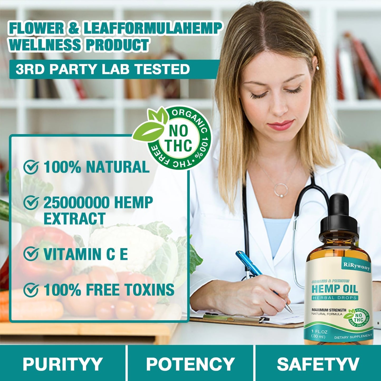 Hemp Oil High Potency - 3 Pack Maximum Strength Organic Hemp Drops for aldult Natural Relax - Relief Good Mood- Hemp Oils Tincture with Vegan, Non-GMO, Grown and Made in USA