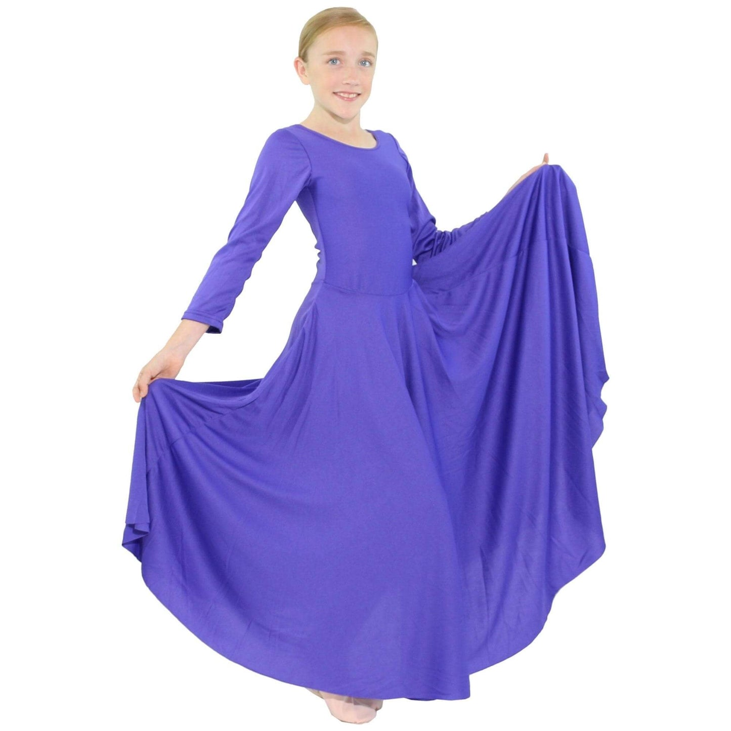 Danzcue Girls Praise Loose Fit Full Length Long Sleeve Dance Dress