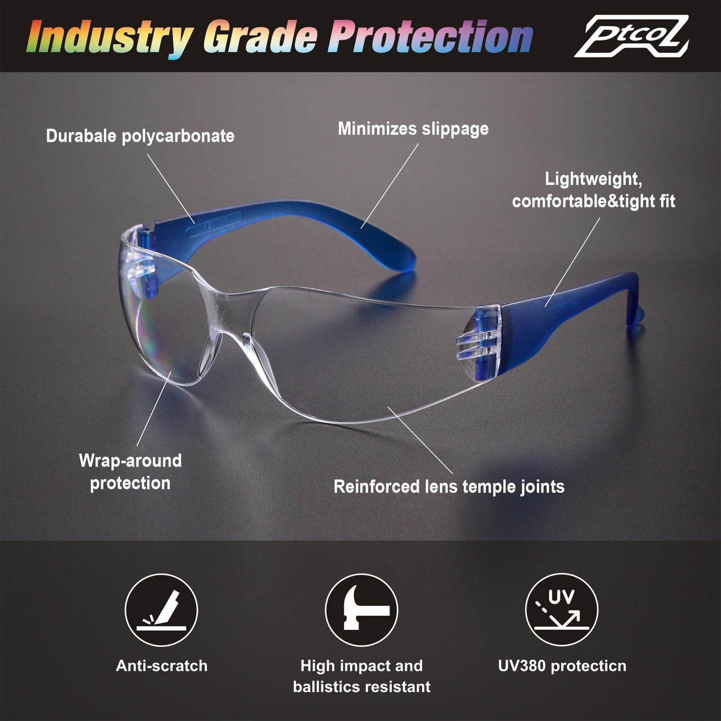 28 Pack Safety Glasses Crystal Clear (Bulk Pack of 24+4) Unisex Anti-Scratch Protective Goggles Impact Resistant Lens Eyewear with ANSI Z87.1 Certified for Construction, Shooting and Laboratory