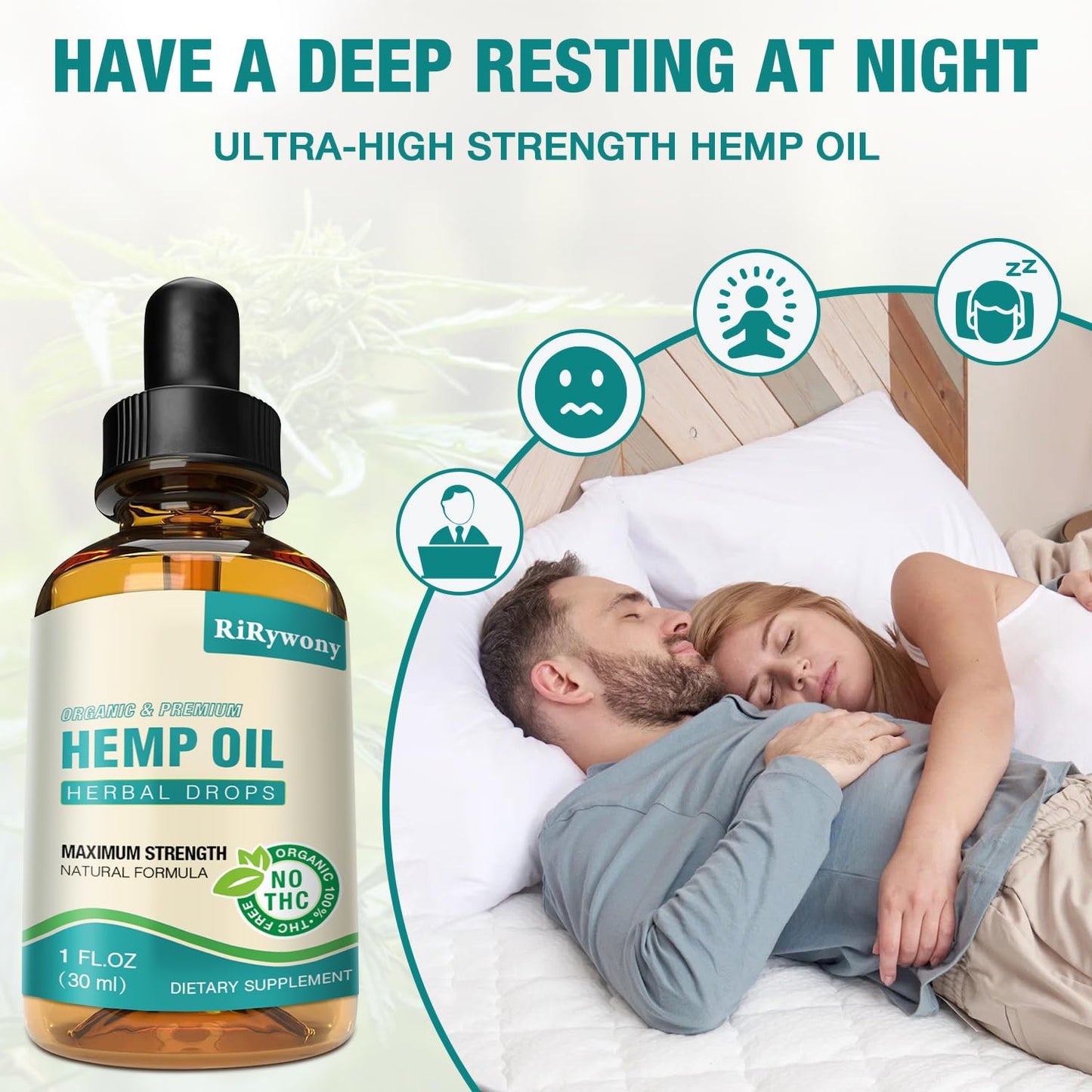 Hemp Oil High Potency - 3 Pack Maximum Strength Organic Hemp Drops for aldult Natural Relax - Relief Good Mood- Hemp Oils Tincture with Vegan, Non-GMO, Grown and Made in USA