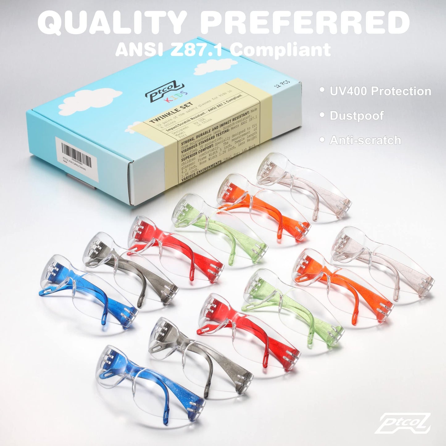 28 Pack Safety Glasses Crystal Clear (Bulk Pack of 24+4) Unisex Anti-Scratch Protective Goggles Impact Resistant Lens Eyewear with ANSI Z87.1 Certified for Construction, Shooting and Laboratory