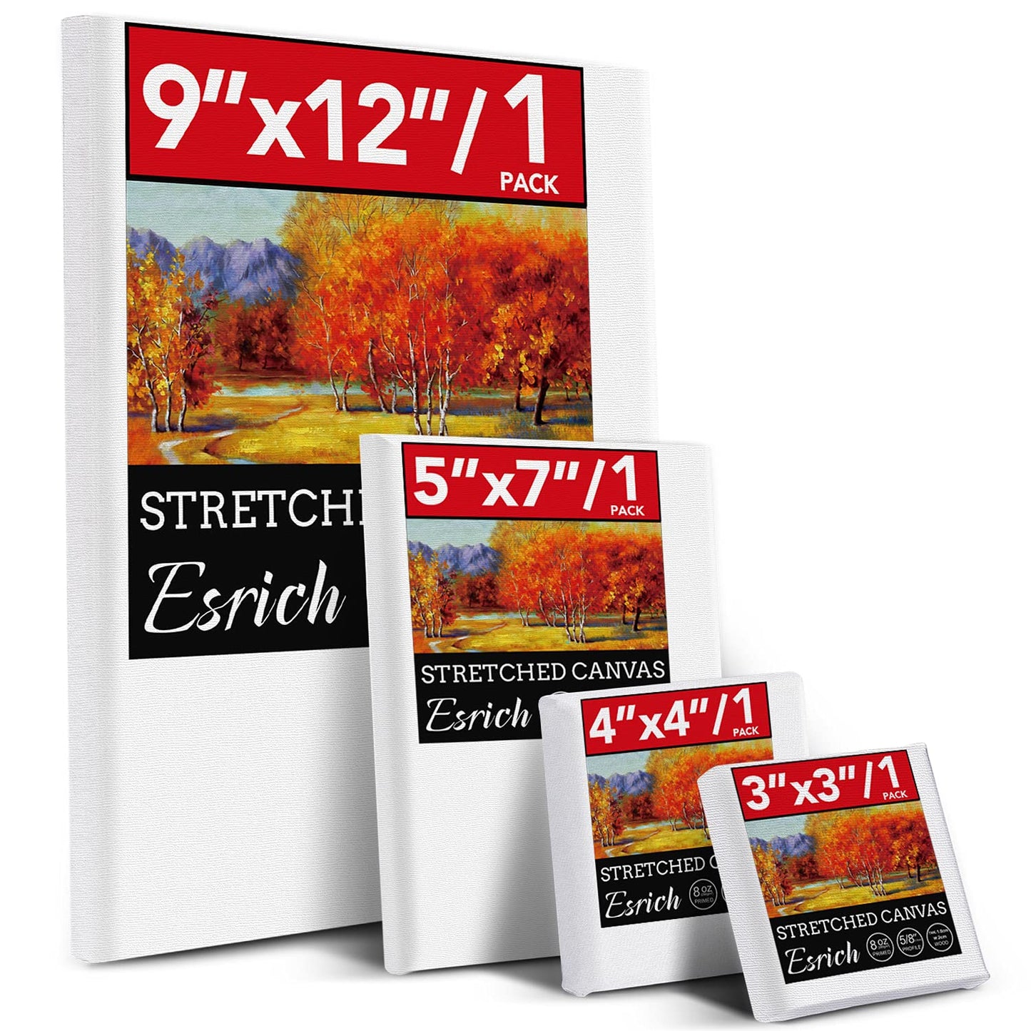 3 Pack Canvases for Painting with Multi Pack 11x14, 5x7, 8x10, Painting Canvas for Oil & Acrylic Paint