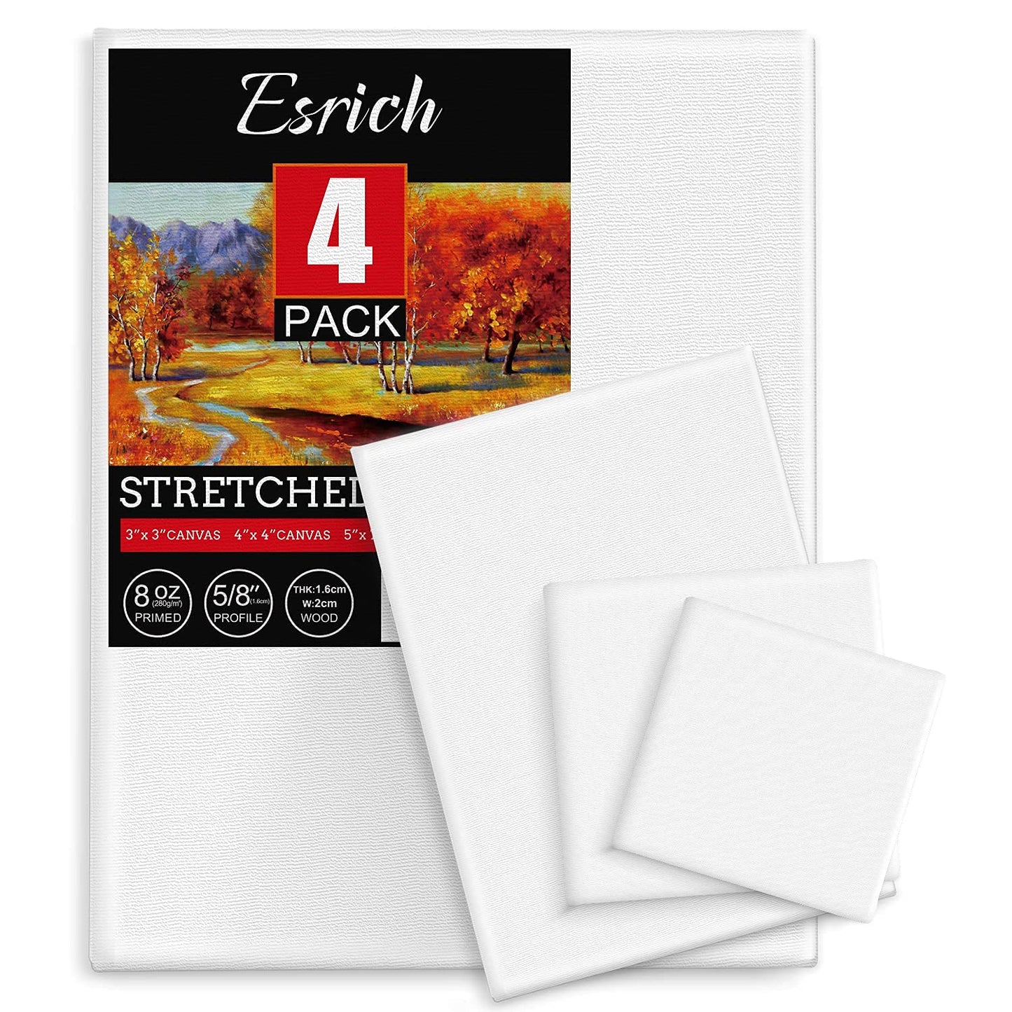 3 Pack Canvases for Painting with Multi Pack 11x14, 5x7, 8x10, Painting Canvas for Oil & Acrylic Paint