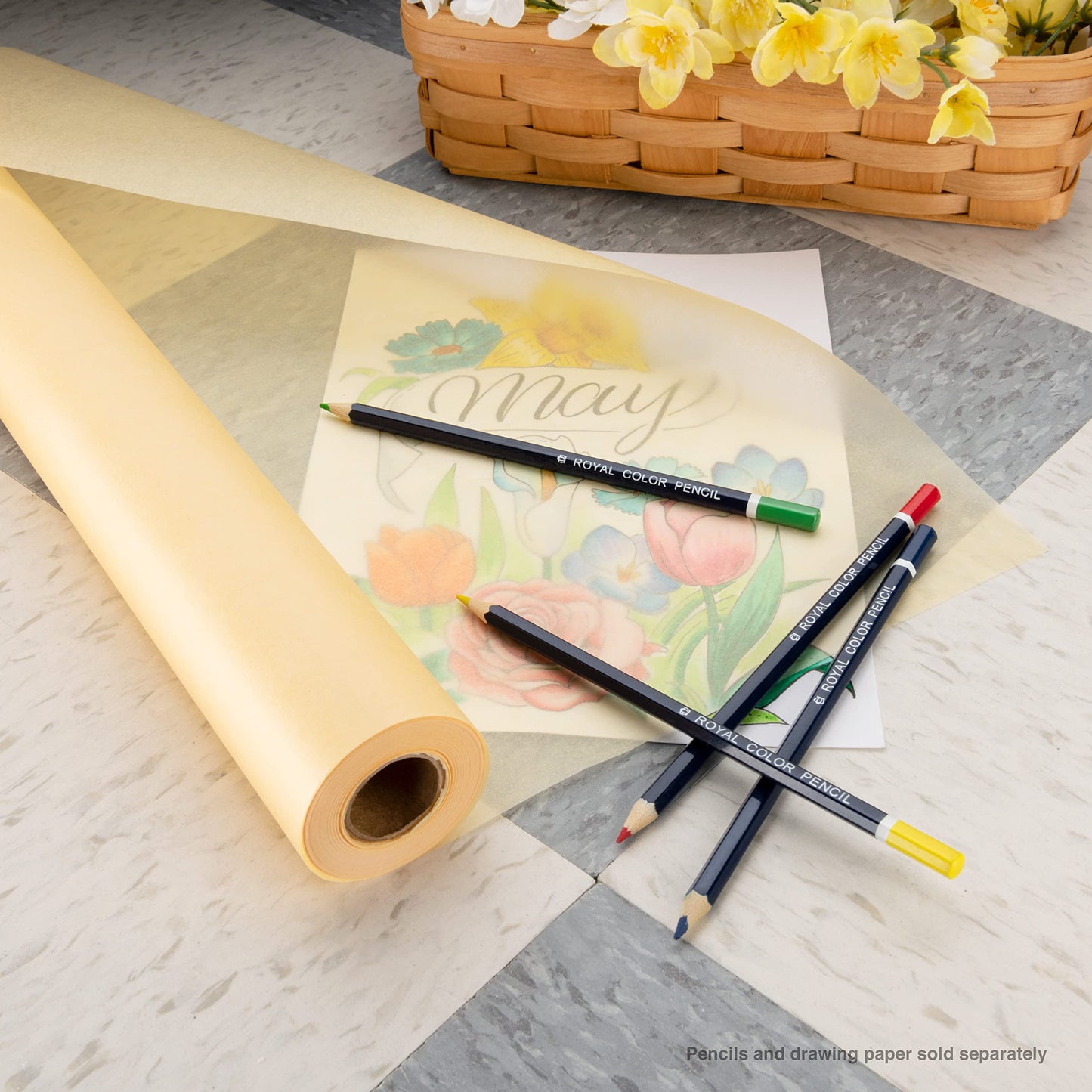 Bee Paper White Sketch and Trace Roll, 18-Inch by 20-Yards