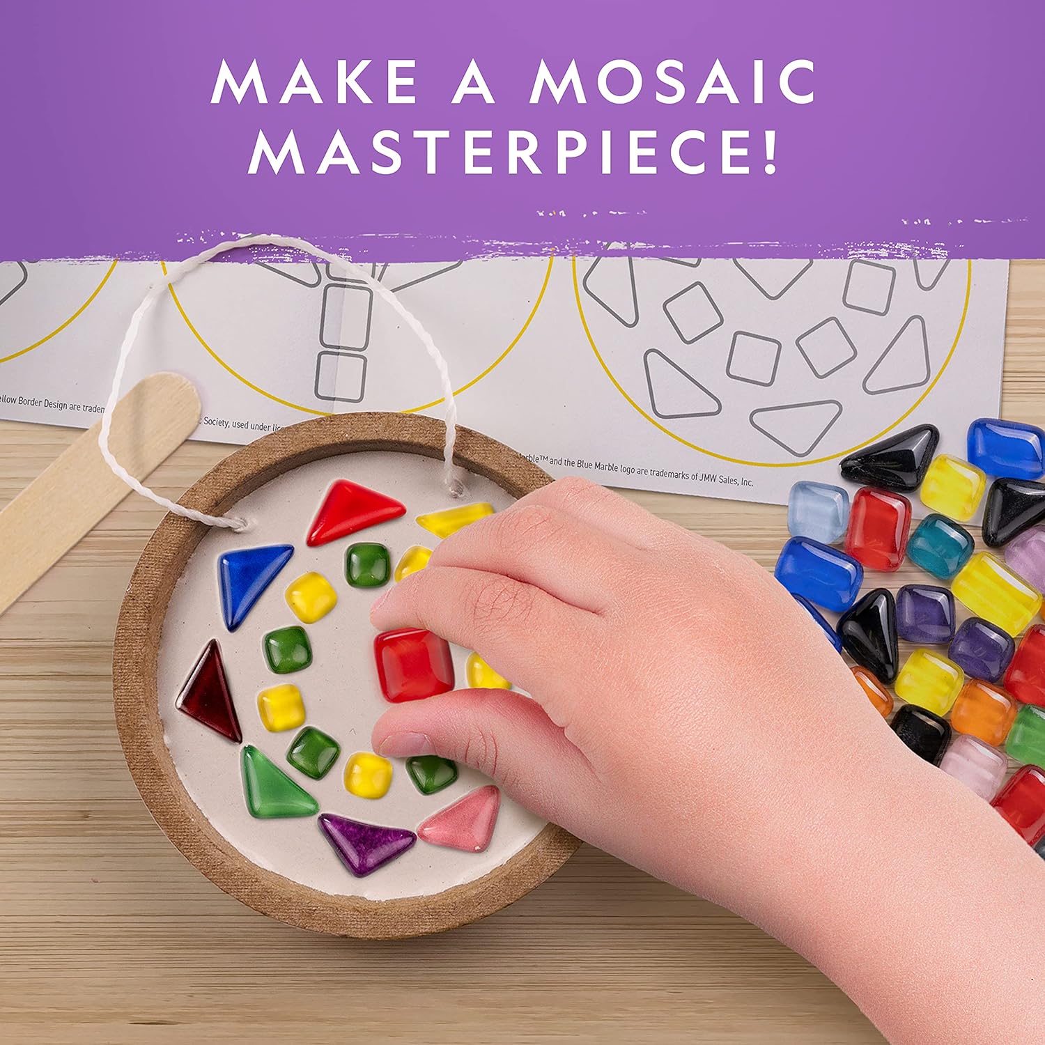 National Geographic Mosaic Arts and Crafts Kit for Kids - Mosaic Kit for Creating 3 Glass Tile Mosaic Art Projects, Includes Glass Tiles, Templates, Plaster & More, Art Supplies, Mosaic Kits for Kids