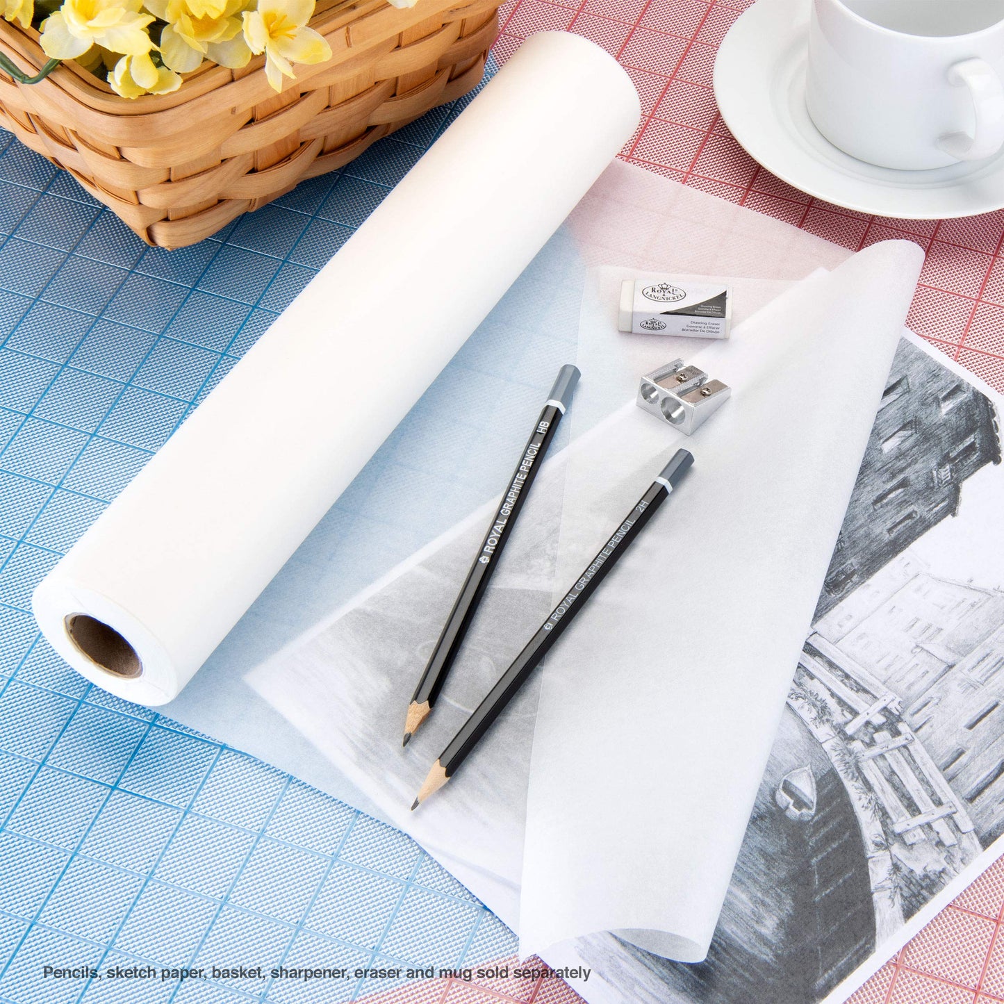 Bee Paper White Sketch and Trace Roll, 18-Inch by 20-Yards